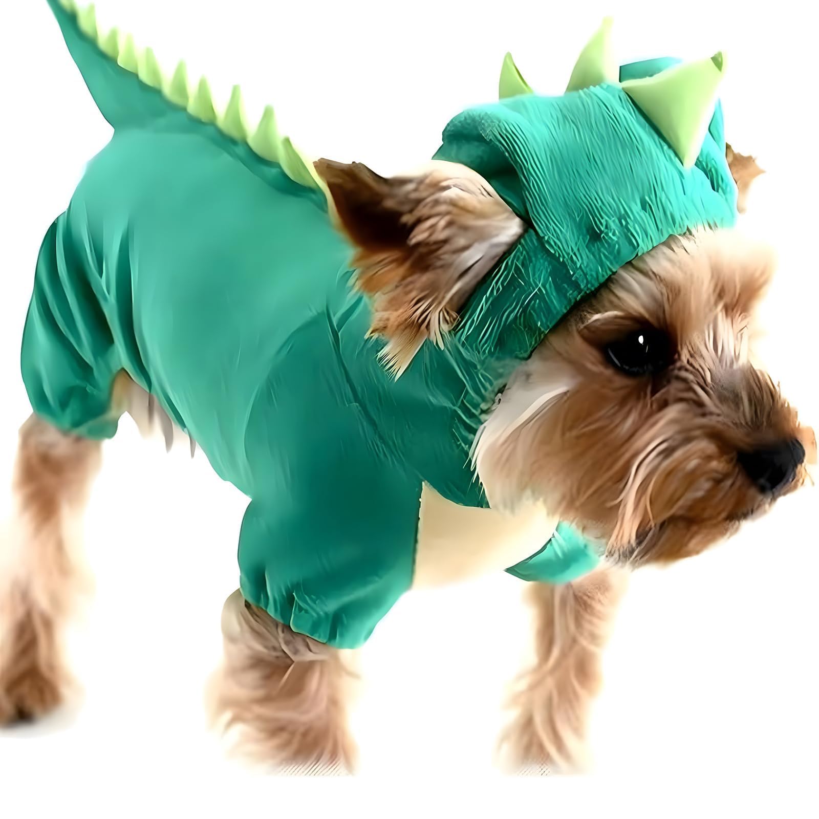 Hotumn Dinosaur Dog Halloween Costume Pet Dino Hoodie For Small Dogs (Medium, Green)