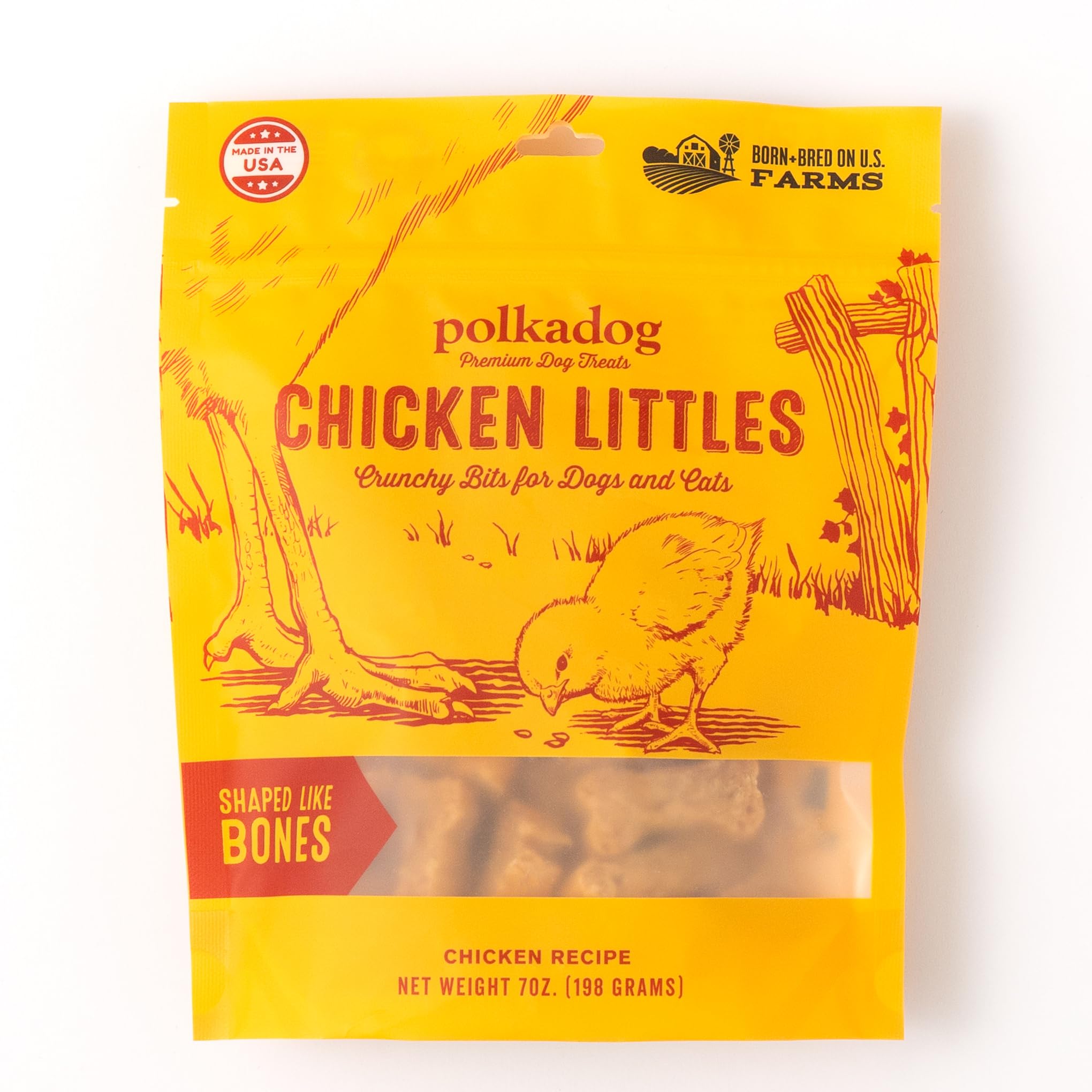 Polkadog Chicken Littles Bone Shaped Dog Treats - Crunchy, All Natural, Limited Ingredient Healthy Treats. Handcrafted & Made in