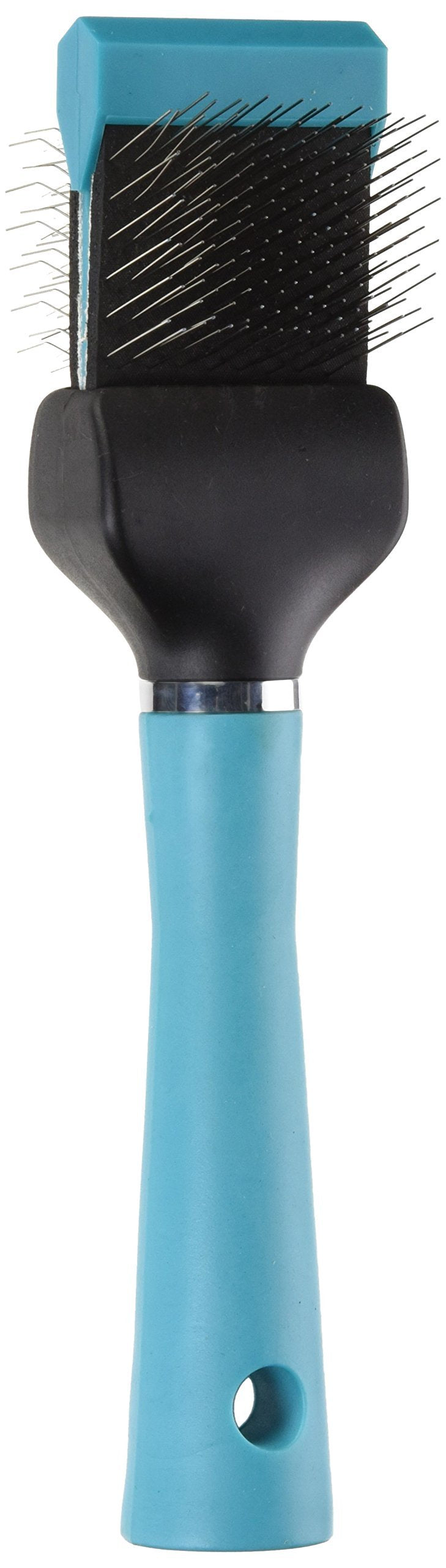 Master Grooming Tools Flexible Single Side Pet Slicker Brush With Hard Handle, Small, Teal