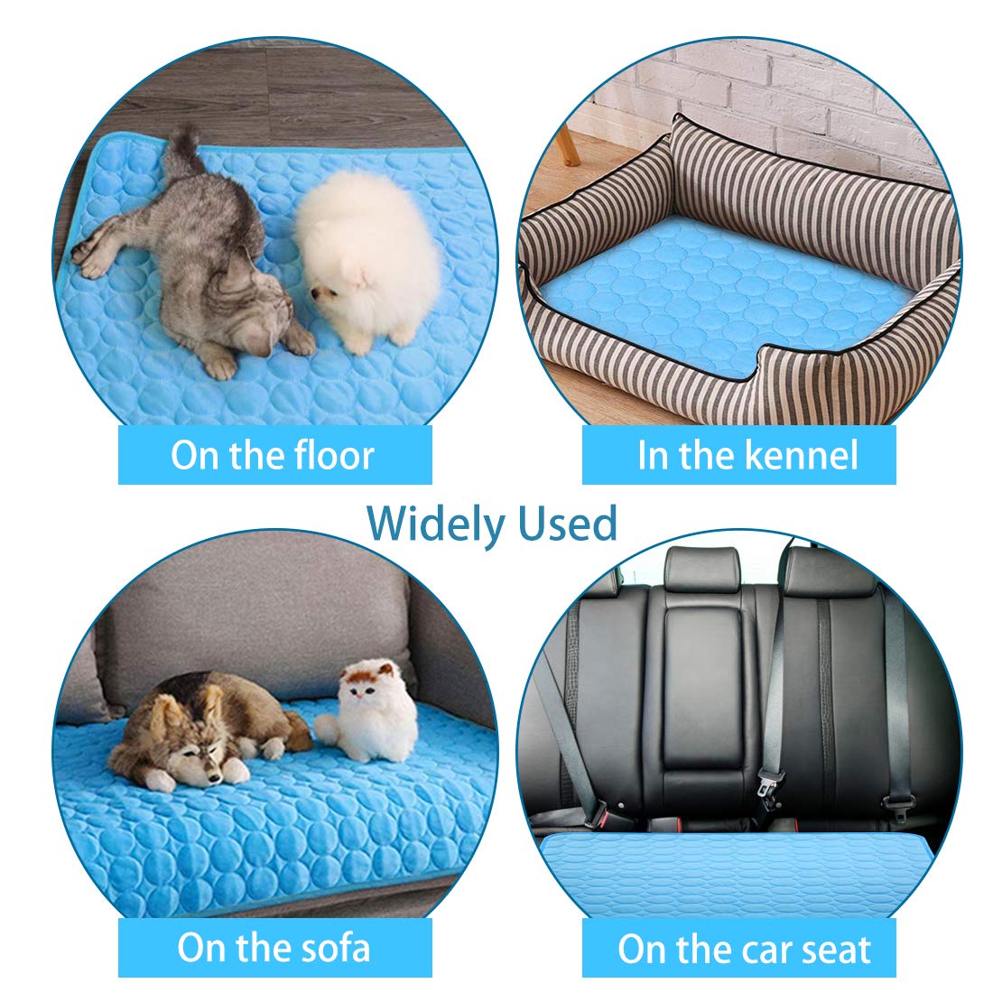 Mojonnie Dog Cooling Mat, Pet Cooling Pads For Dogs, Summer Cooling Bed For Cats, Portable Pet Cooling Cushion For Home Or Outdoor