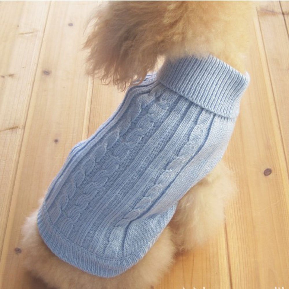 Tangpan Turtleneck Classic Straw-Rope Pro Pet Dog Sweater Apparel(Green,Xs)