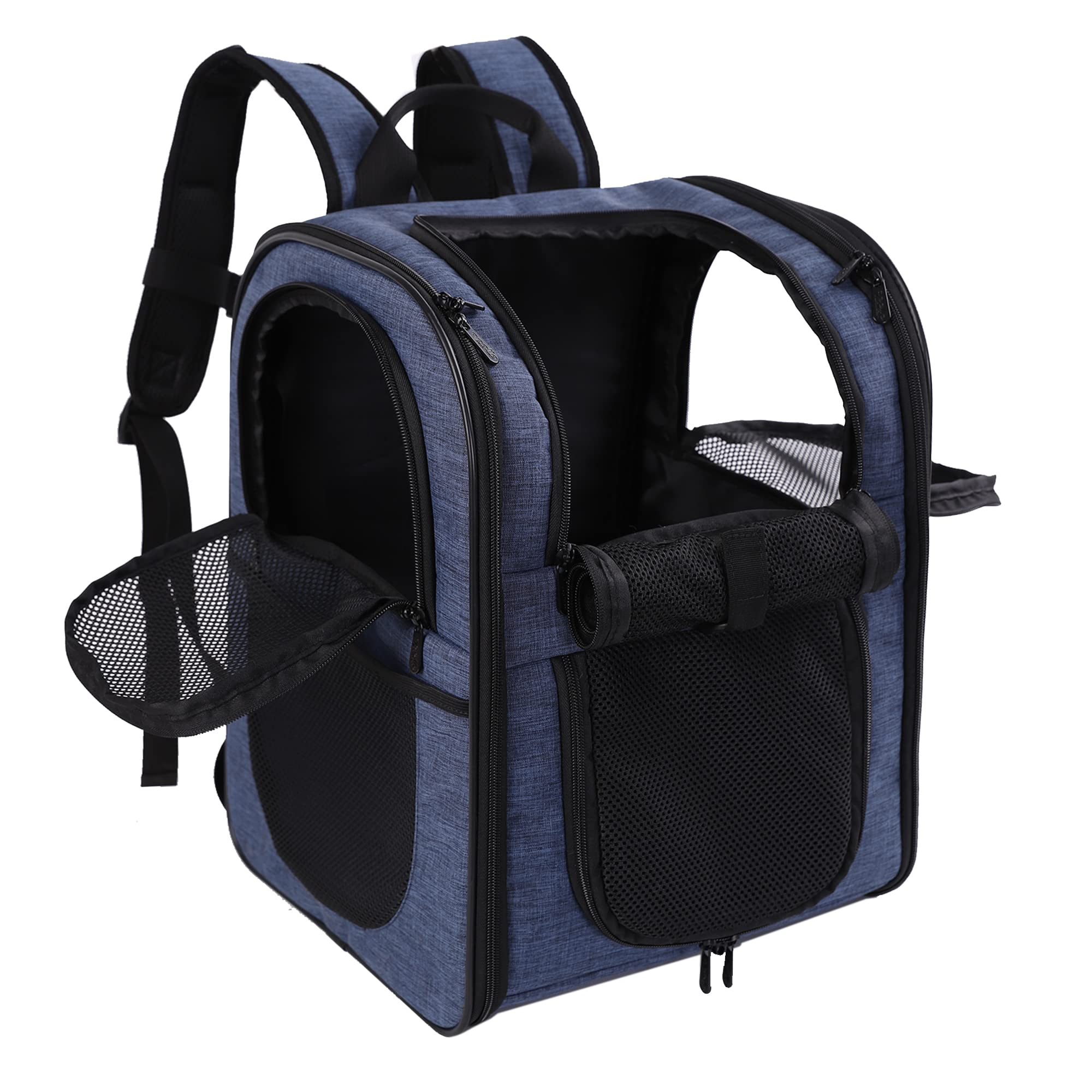 Apollo Walker Pet Carrier Backpack For Large/Small Cats And Dogs, Puppies, Safety Features And Cushion Back Support | For Travel, Hiking, Outdoor Use (Navy)