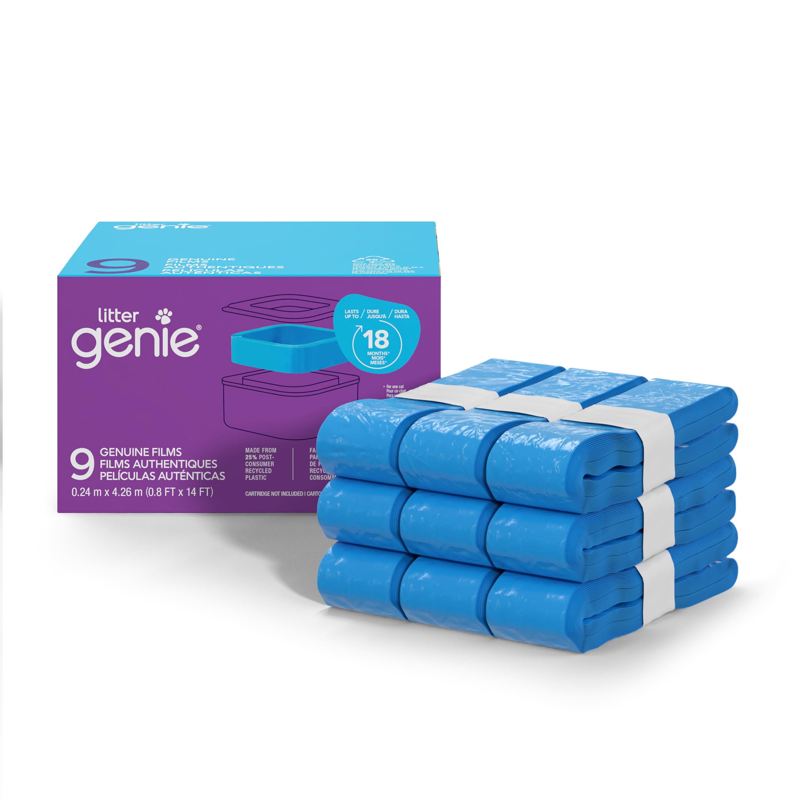 Litter Genie Refill Bags | Stand Alone Genuine Film 9 pk | Compatible with Litter Genie Standard and Jumbo Refills | Ultimate Od