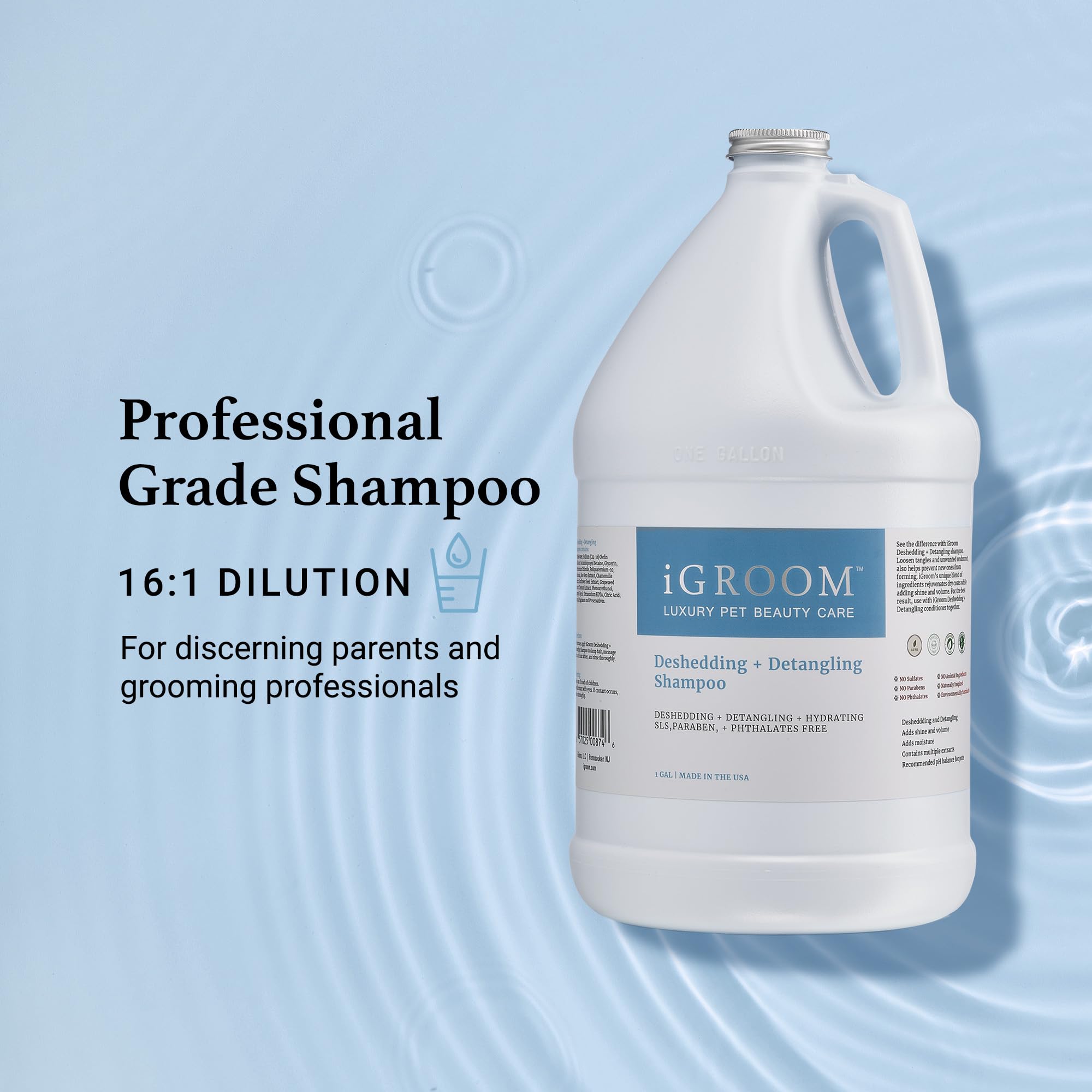 iGroom Deshedding & Detangling Dog Shampoo, 16 OZ, Loosens Tangles, Adds Shine, Made in USA