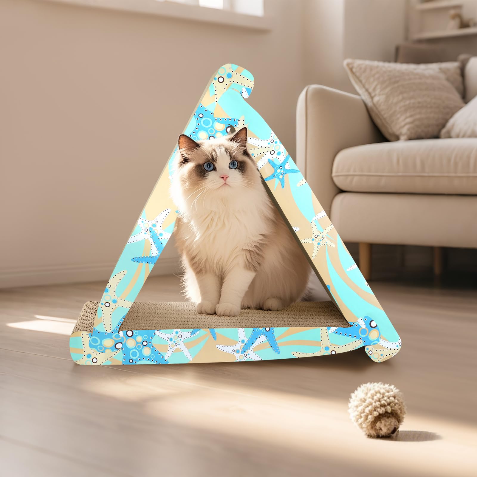 Cat Scratch Pad- 3 In 5 Corrugated Cardboard Cat Scratcher For Indoor Cats, Professional Cat Scratching Board For Adult Cats, Ca