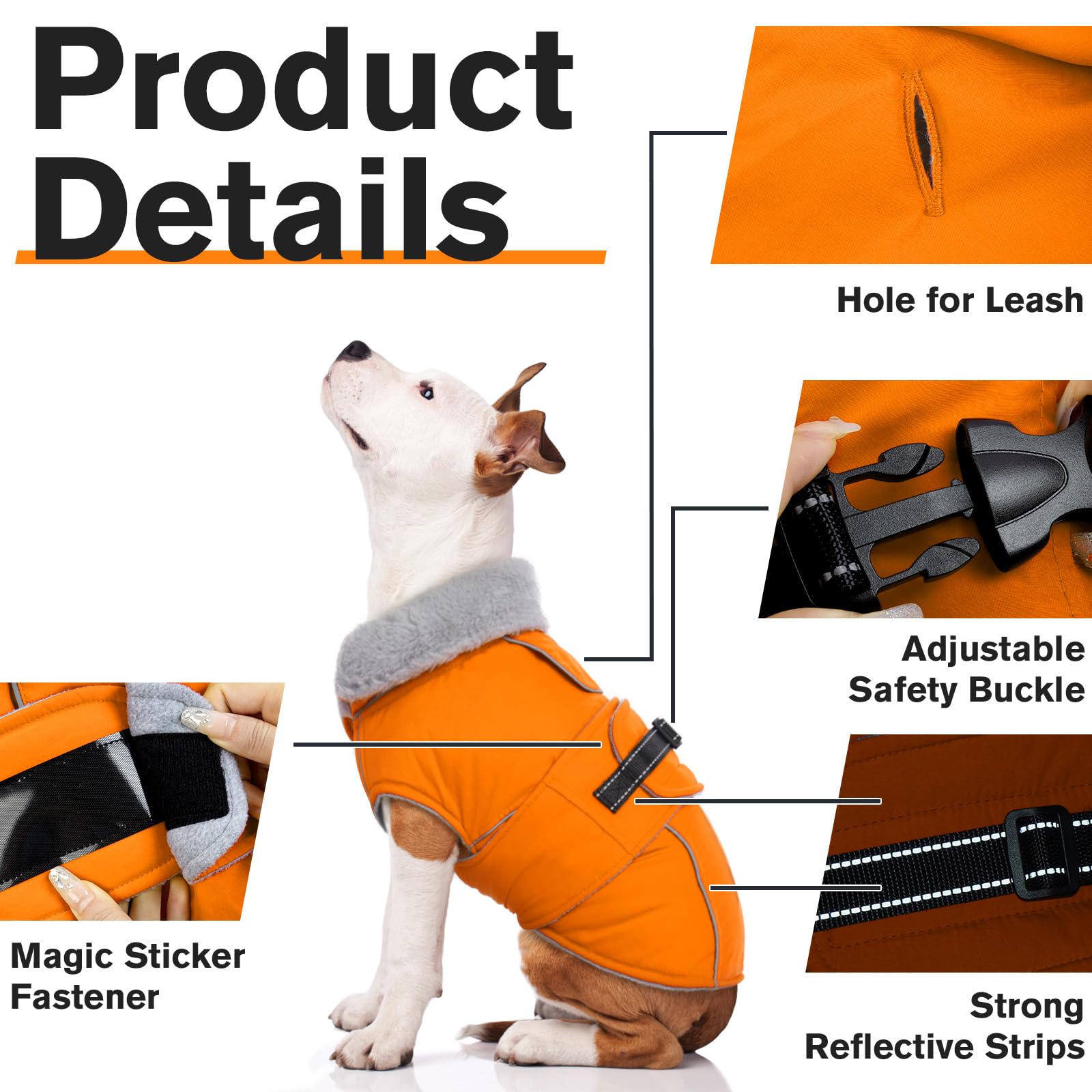 Lelepet Warm Dog Coat Reflective Dog Fleece Vest Waterproof Dog Jacket Windproof Dog Winter Coat Dog Cold Weather Coats With Adjustable Buckle Fleece Lining Dog Snowsuit Dog Coat For Small Dogs, S