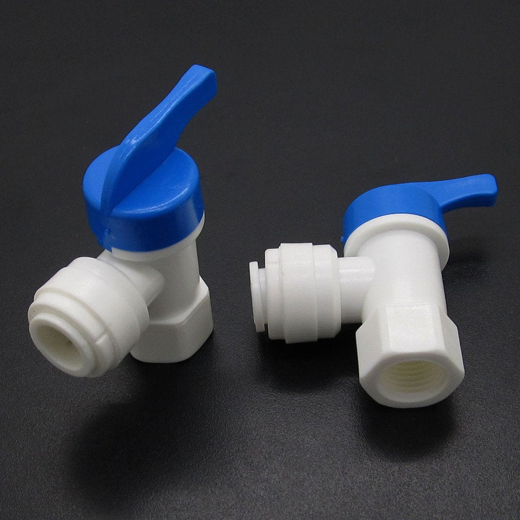 5 Pcs Elbow 1/4 Female X 3/8'' Tank Ball Valve Quick Connect Aquarium Ro Water Connector