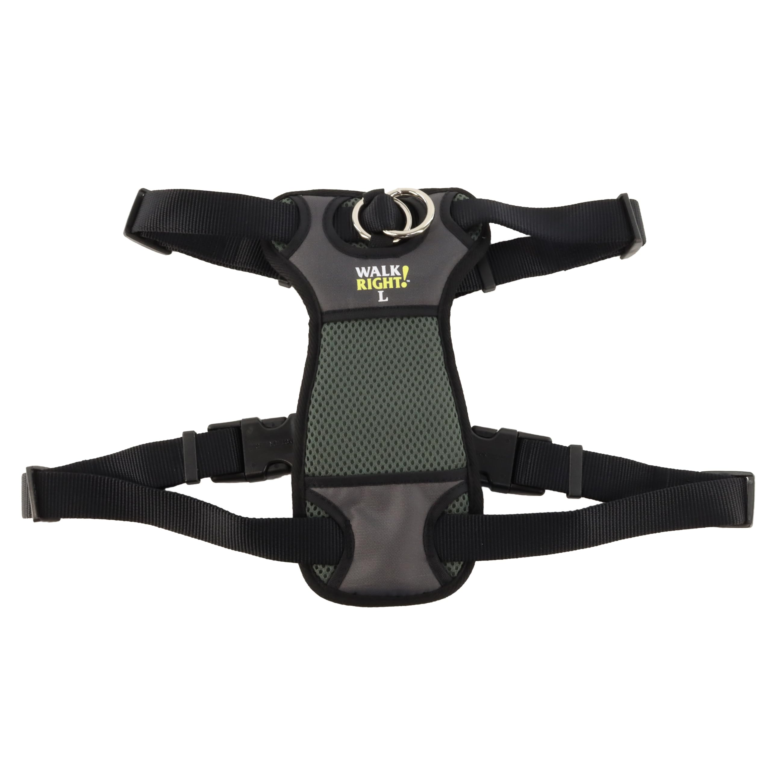 Coastal Pet Walk Right Front-Connect No-Pull Padded Dog Harness - Adjustable & Comfortable Dog Harness - Small & Large Breed Fit - Quality Pet Supplies - Black, Lrg (26'-38')