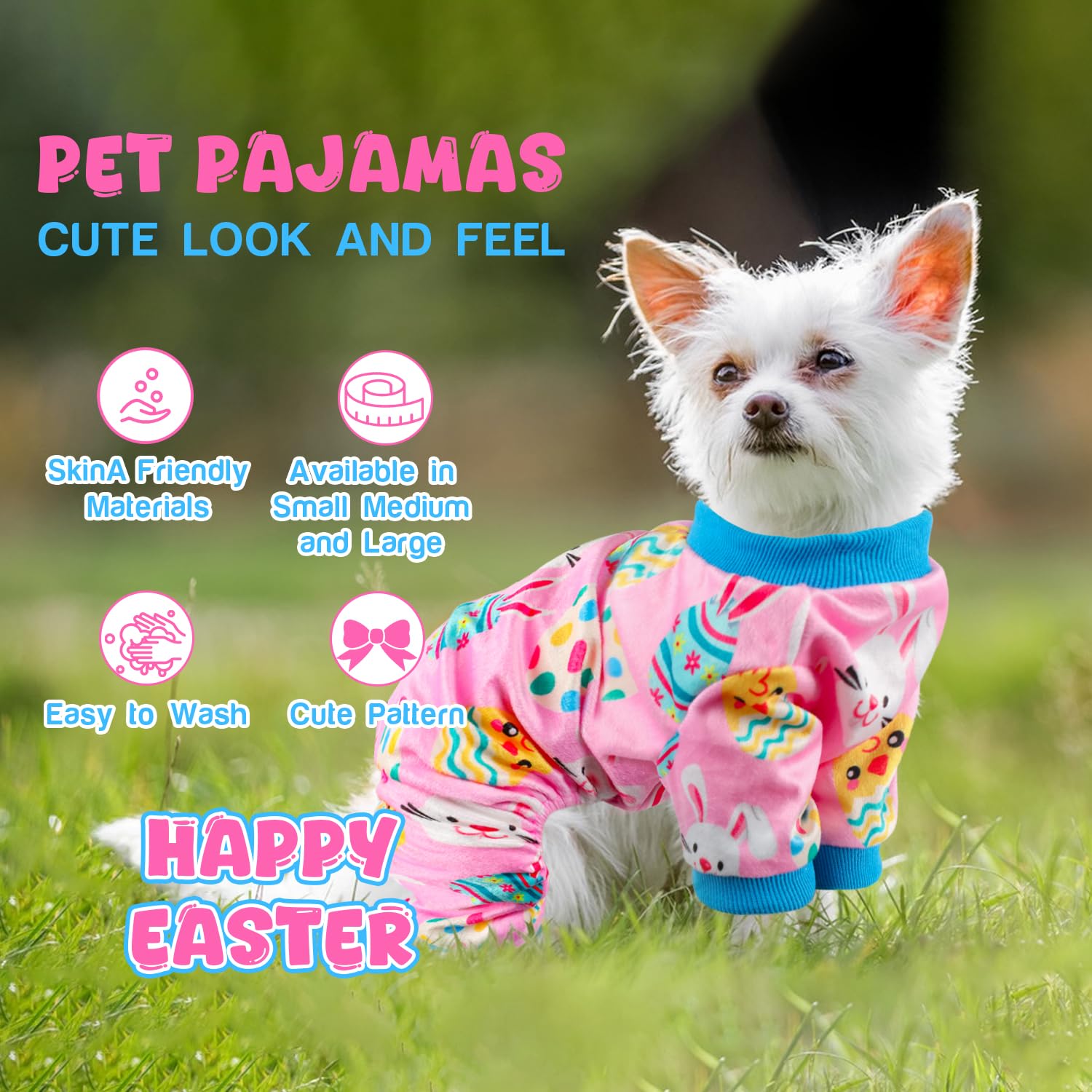 Dog Easter Outfit Dog Pajamas Soft Lightweight Velvet Pet Onesie Easter Dogs Clothes For Small Medium Large Pet Dogs Cats