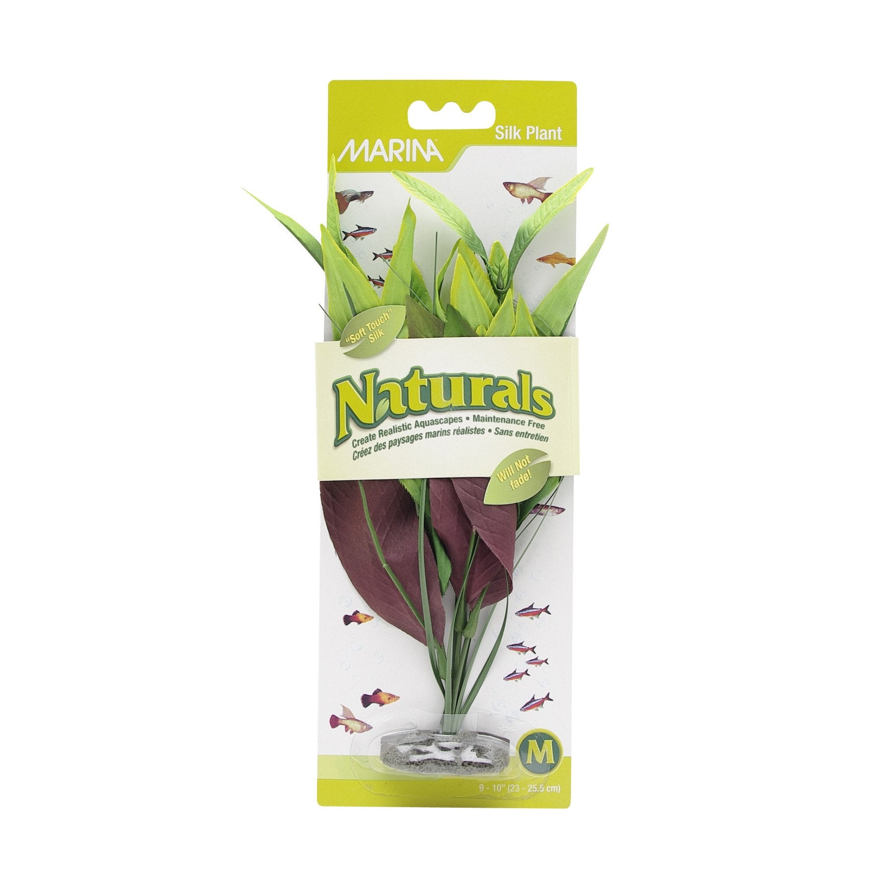 Marina Naturals, Green Pickerel Silk Plant, Medium Fish Tank Decoration, Pp91