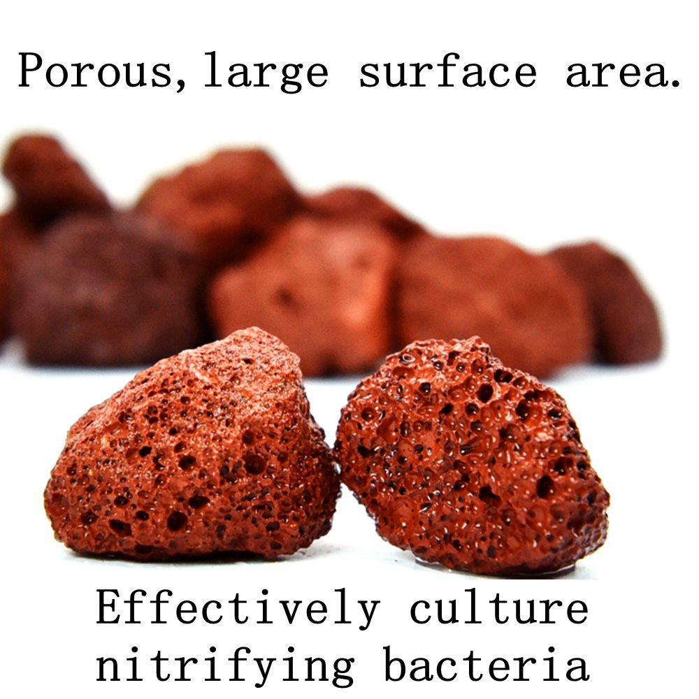 Bcqli 400G Sphere Bio-Filter Media For Marine And Freshwater Aquariums, Red Volcanic Rock