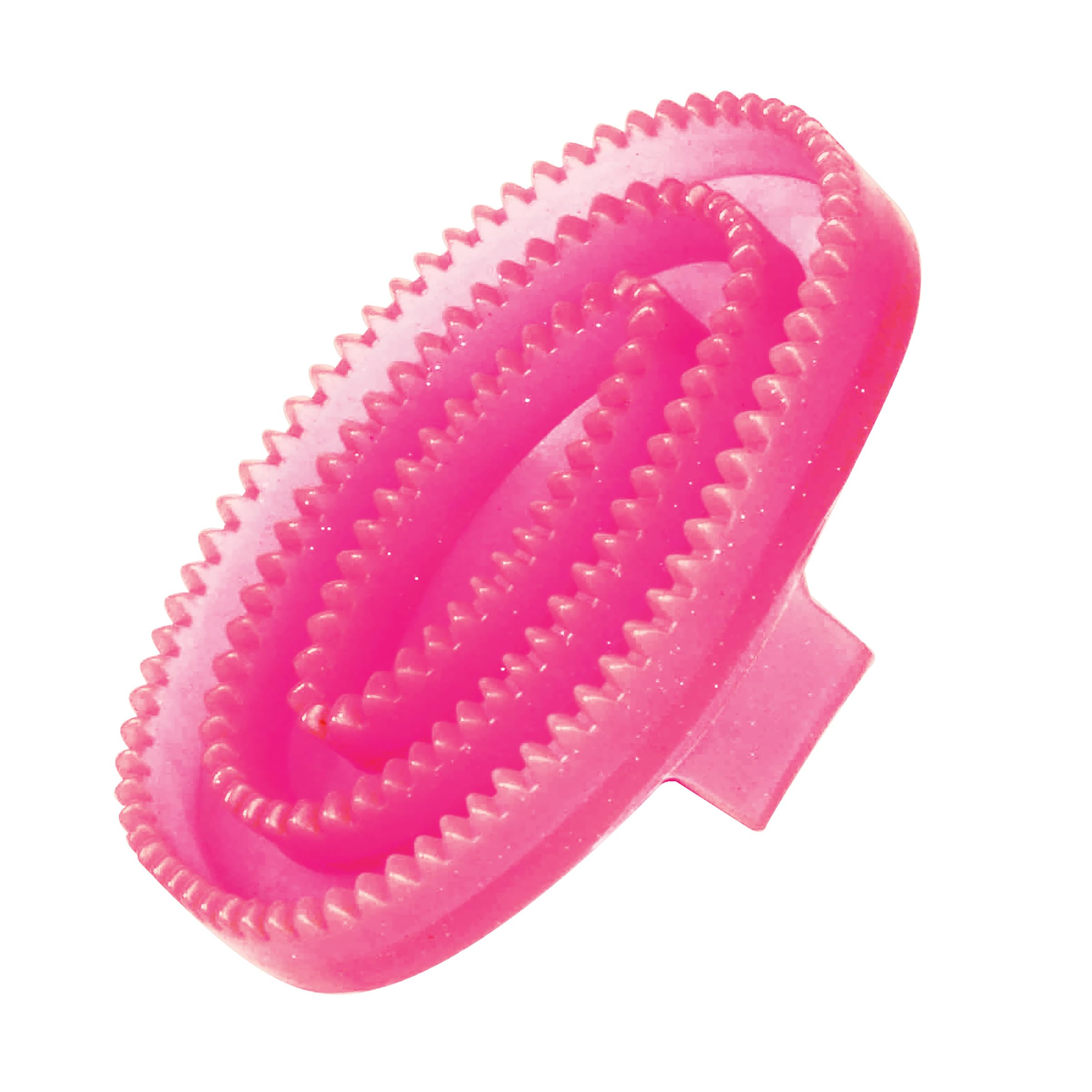 Roma Rubber Curry Comb, Pink Glitter, Small