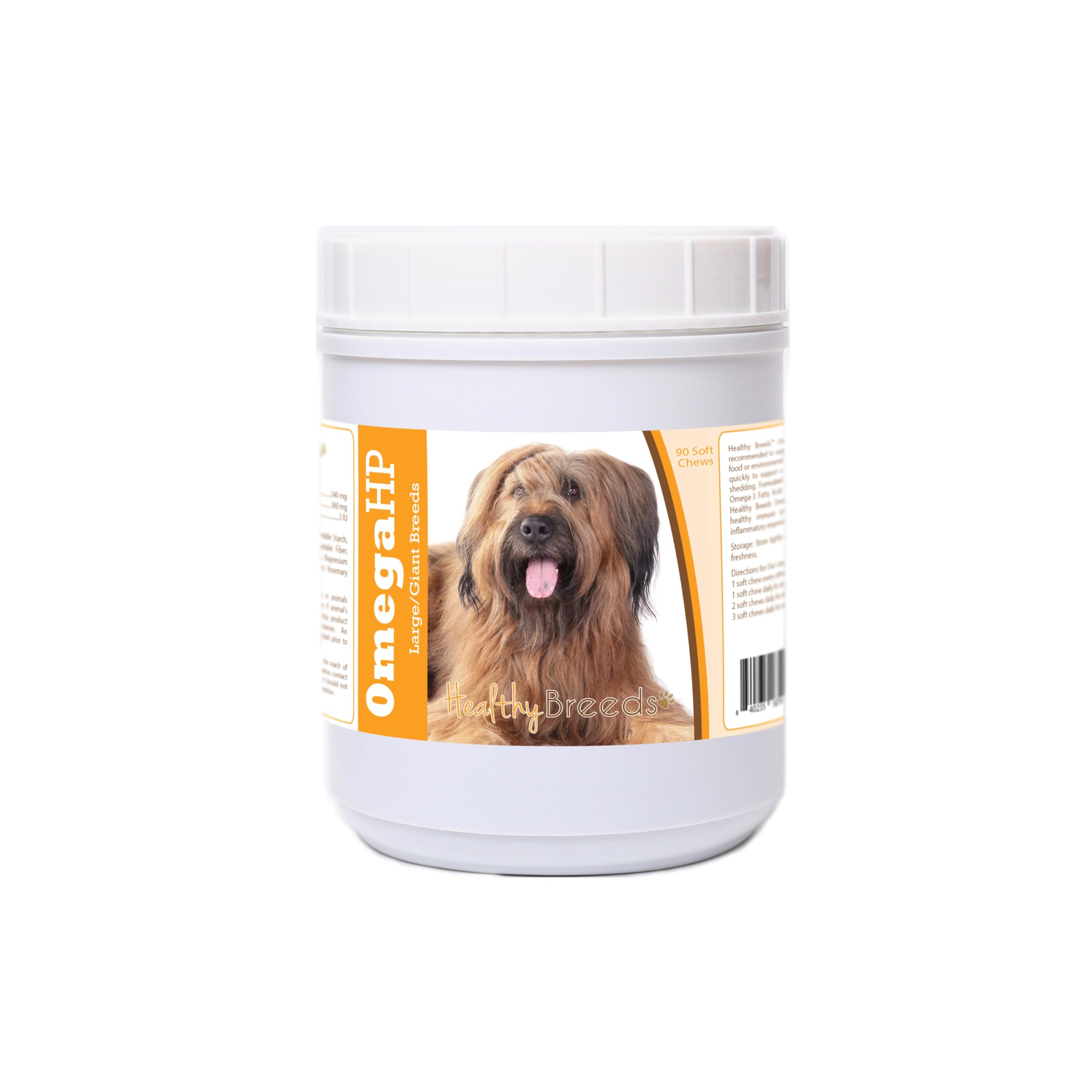 Healthy Breeds Briard Omega HP Fatty Acid Skin and Coat Support Soft Chews 90 Count