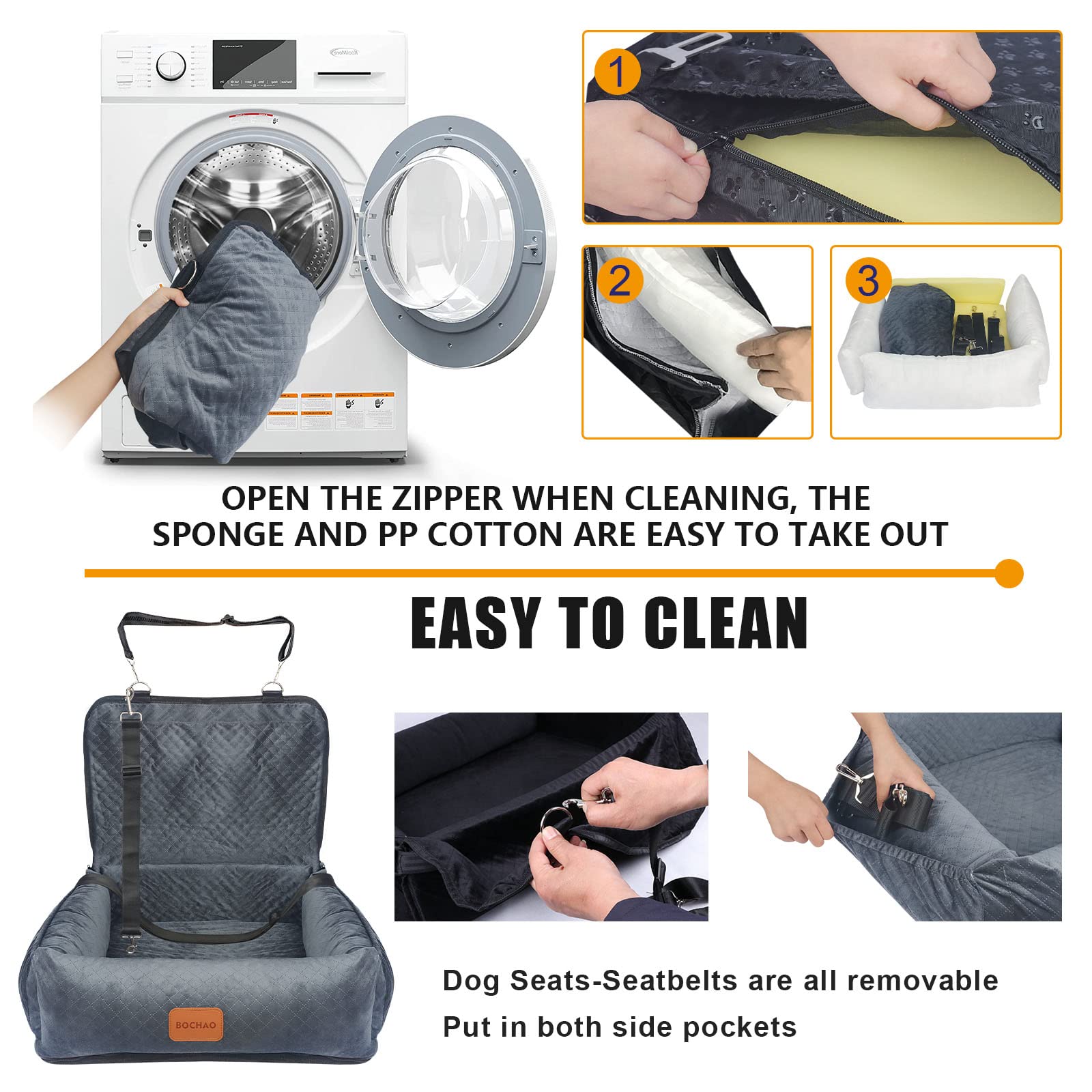 Dog Car Seat Pet Booster Seat For Medium Small Dogs,Dog Seat Travel Bed Multi-Function-Dog Bed,Dog Sofa Cushion,With Dog Blanket,Comfortable Safe Removable And Washable,Fits Cars/Trucks/Suv