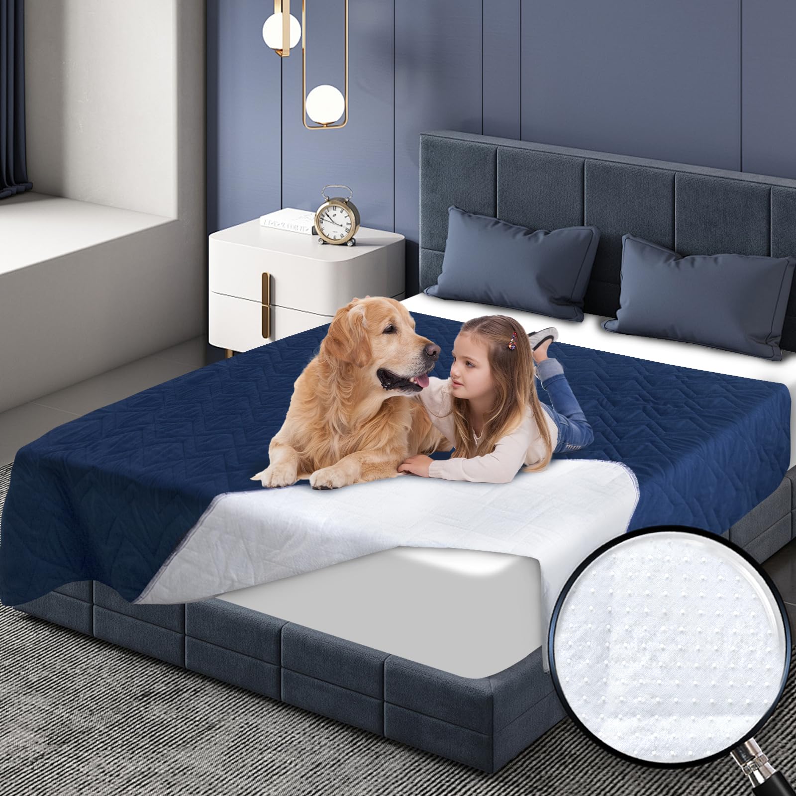 Waterproof Dog Bed Cover Pet Blanket, Dog Bed Cover Blanket For Couch With Anti-Slip Back For Furniture Bed Sofa, Washable Bed P