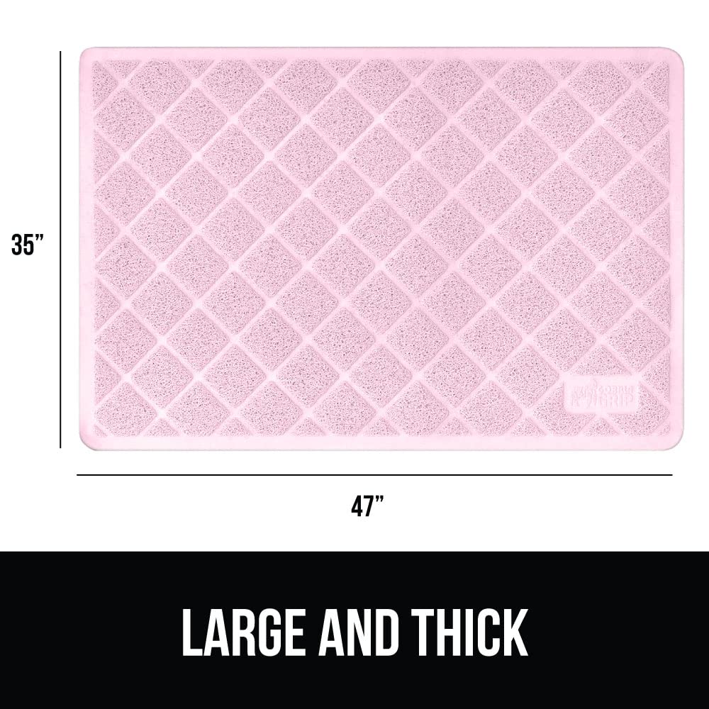 GORILLA GRIP Cat Litter Box Mat, 47x35, Water Resistant, US Designed Kitty Litter Trapping Mats, Easy to Clean, Scatter Control,