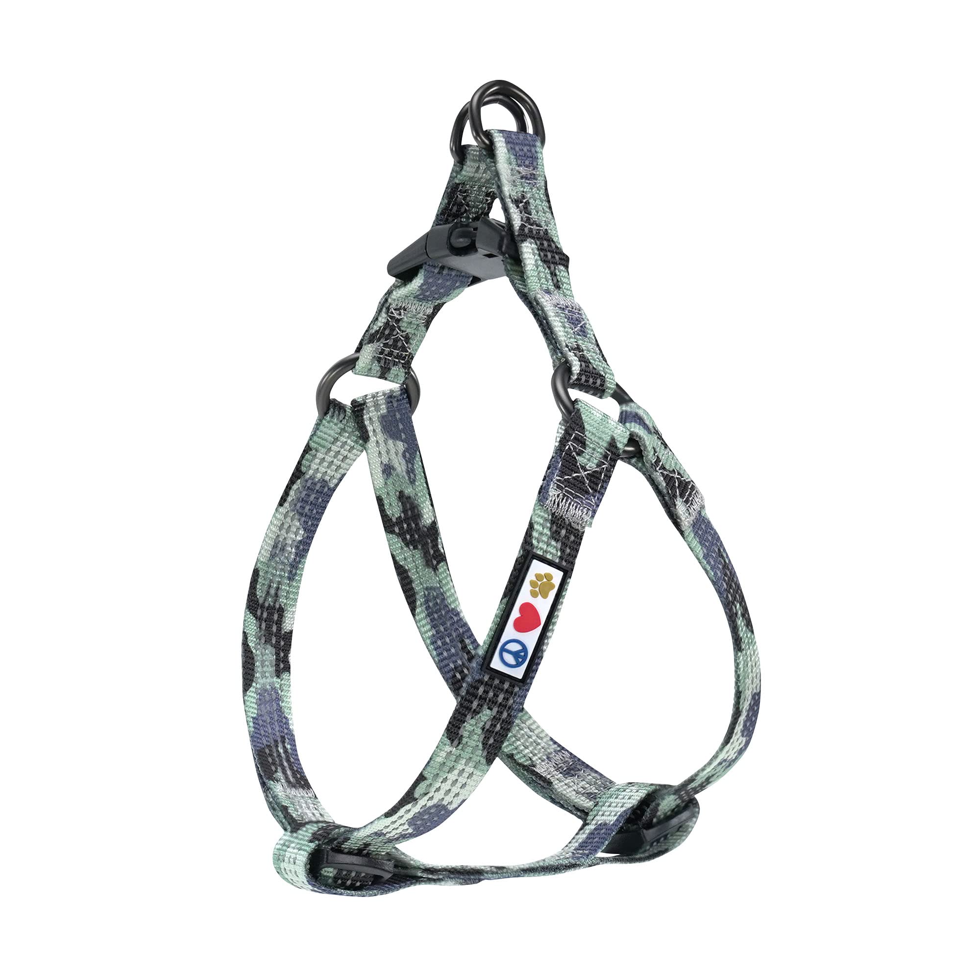 Pawtitas Small Dog Camouflage Grey Harness - Step In, Adjustable, Reflective