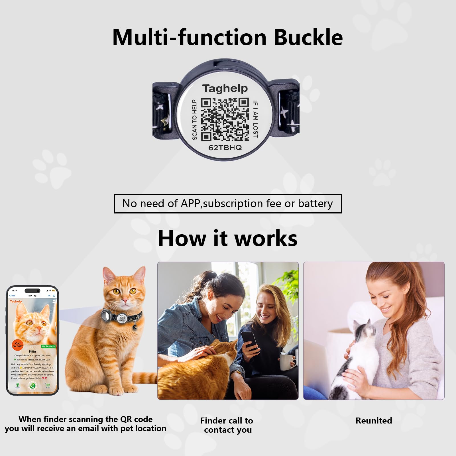 Waterproof Airtag Cat Collar, Breakaway With Stars And Moon With Airtag Holder For Apple. Solid & Safe, Pet Collar, Smart Id Tag