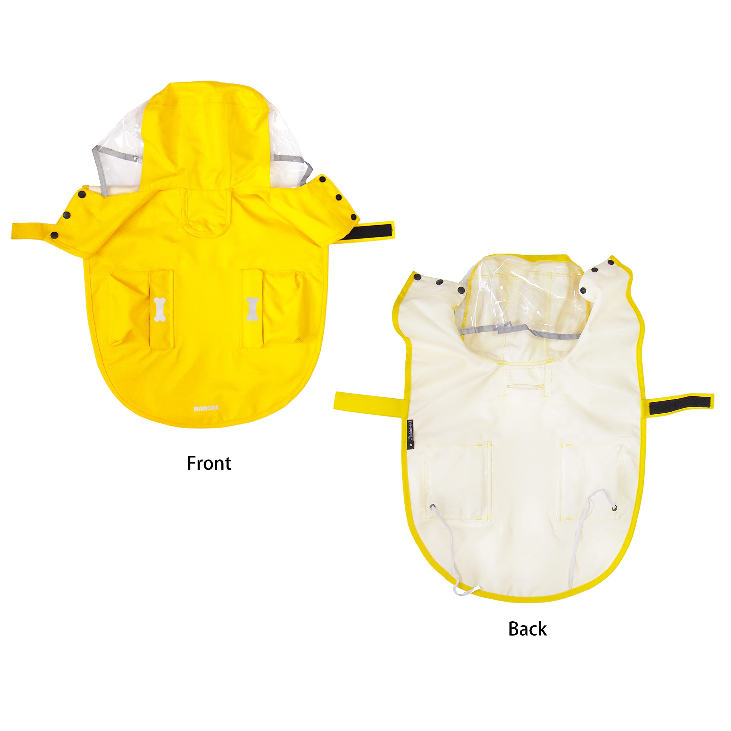 Waterproof Dog Raincoat, Adjustable Reflective Lightweight Pet Rain Clothes With Poncho Hood (X-Small, Yellow)