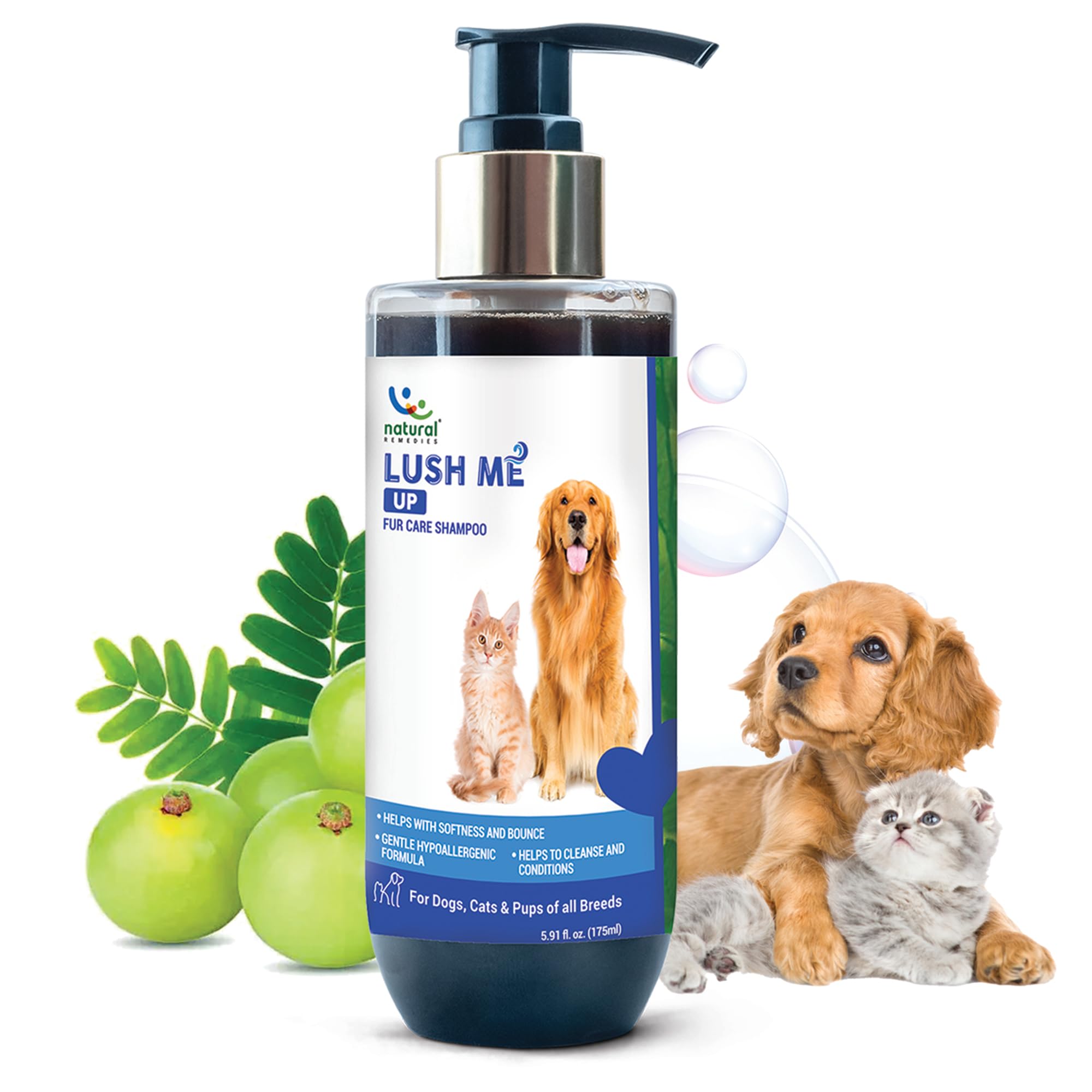 Natural Remedies Lush Me Up Mild AntiHairfall Shampoo For Dogs, Cats & Pups Of All Breeds, Reduces Hair Fall And Restore Softne