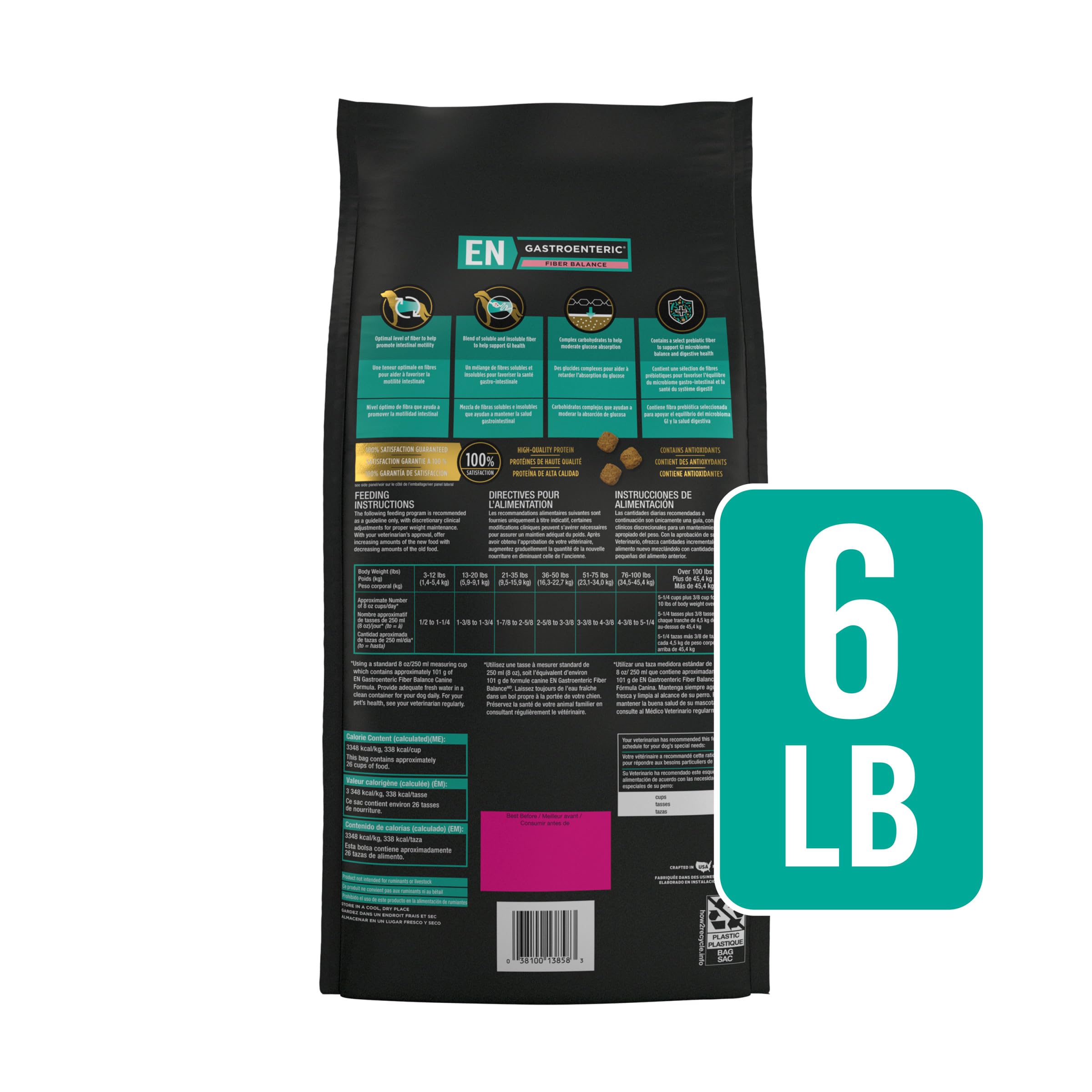Pro Plan Veterinary Diets EN Gastroenteric Fiber Balance Dog Food, 6 lb Bag