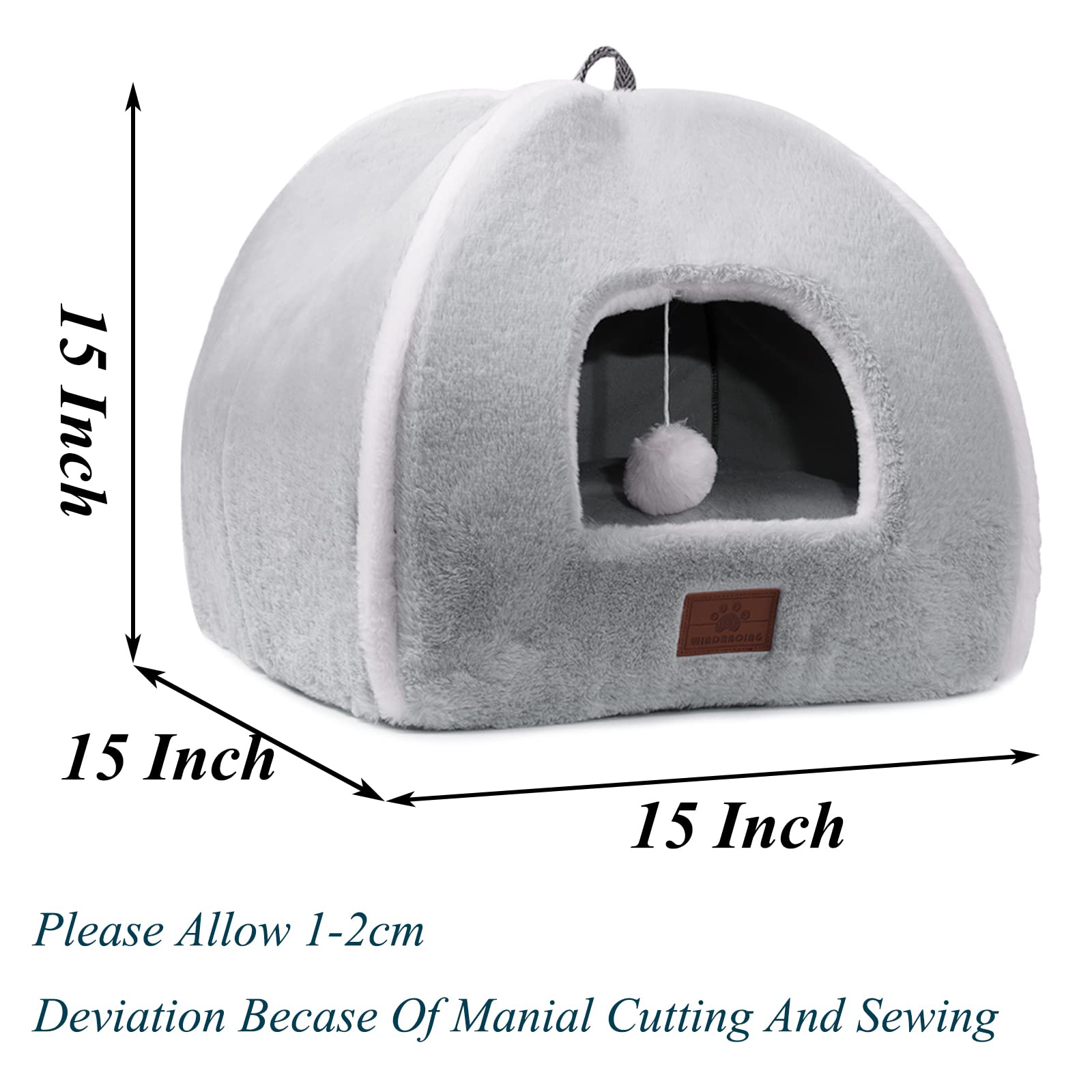 Cat Bed For Indoor Cats - Cat Cave Bed Cat House Cat Tent With Removable Washable Cushioned Pillow, Soft And Self Warming Kitten