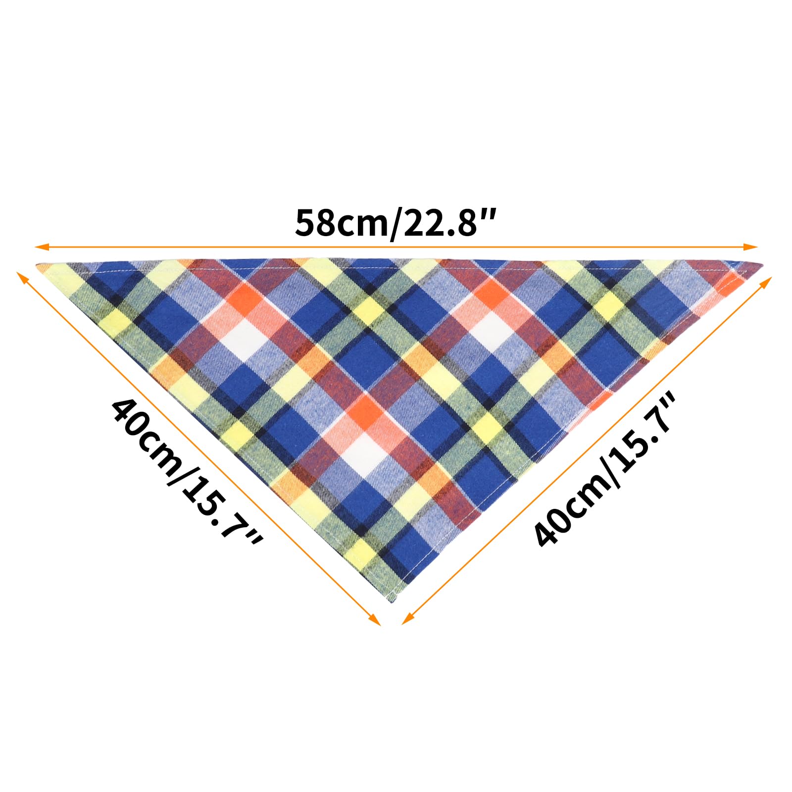Segarty 15 Pack Triangle Plaid Dog Bandanas, 22.8''X15.7'' Pet Scarf Washable Bibs Accessories Bulk For Small Medium Dogs Cats L
