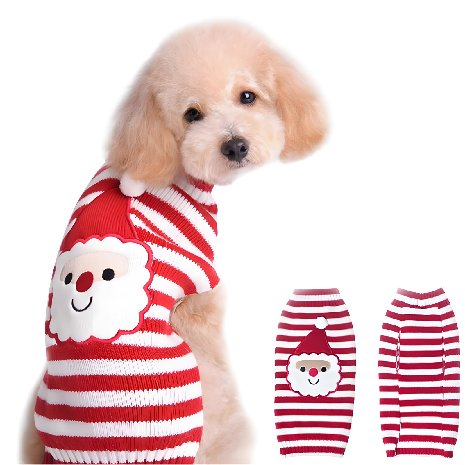 NACOCO Santa Claus Pet Sweater Dog Sweaters Cold Weather Outfit for Small to Medium Sized Dogs and Cats for Christmas Day (Santa