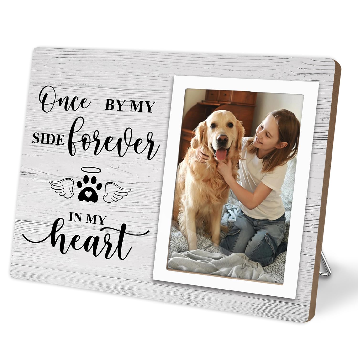 Klytink Pet Memorial Picture Frame, Cats Or Dogs Wooden Picture Frame, Memorial Pets Loss Photo Frame, Pet Loss Sympathy Gift Fo