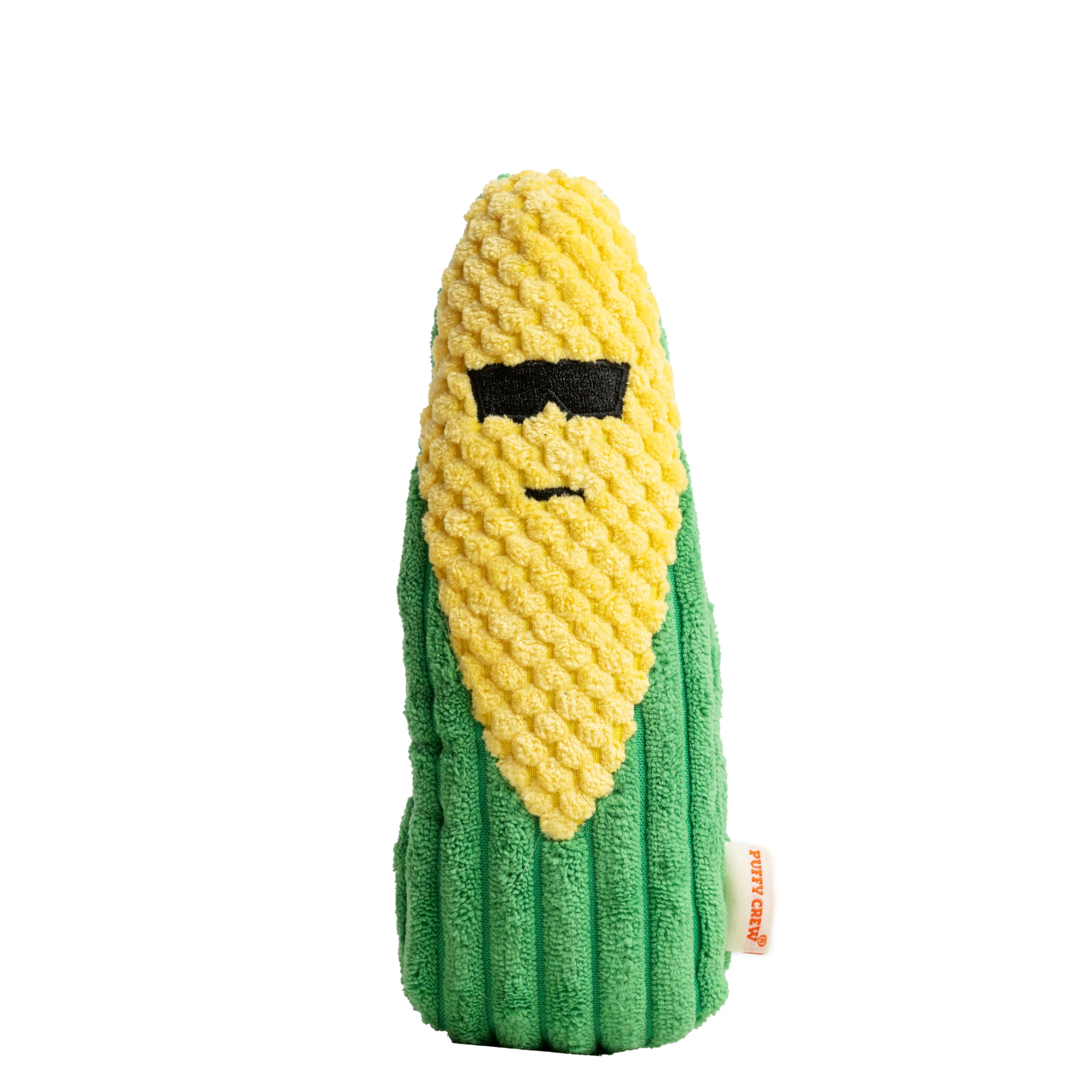 Puffy Crew Squeaky Dog Plush Toy, Bite_Stick Collection, 8'', For Small And Medium Dogs (Carrot)