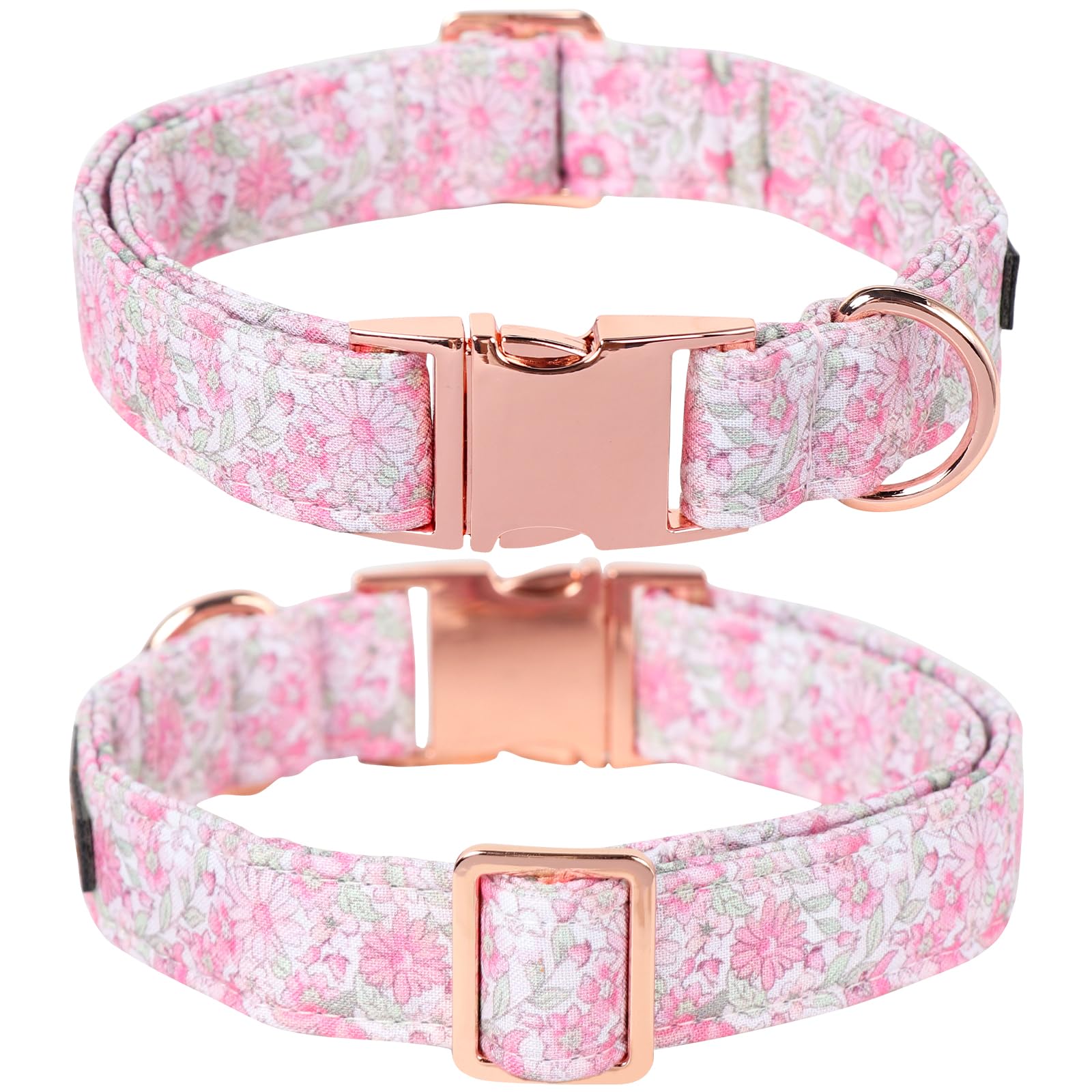 Lionet Paws Design Dogs Collar Cute Adjustable Flower Dog Collars For Girl Female Medium Large Dogs With Spring Floral L