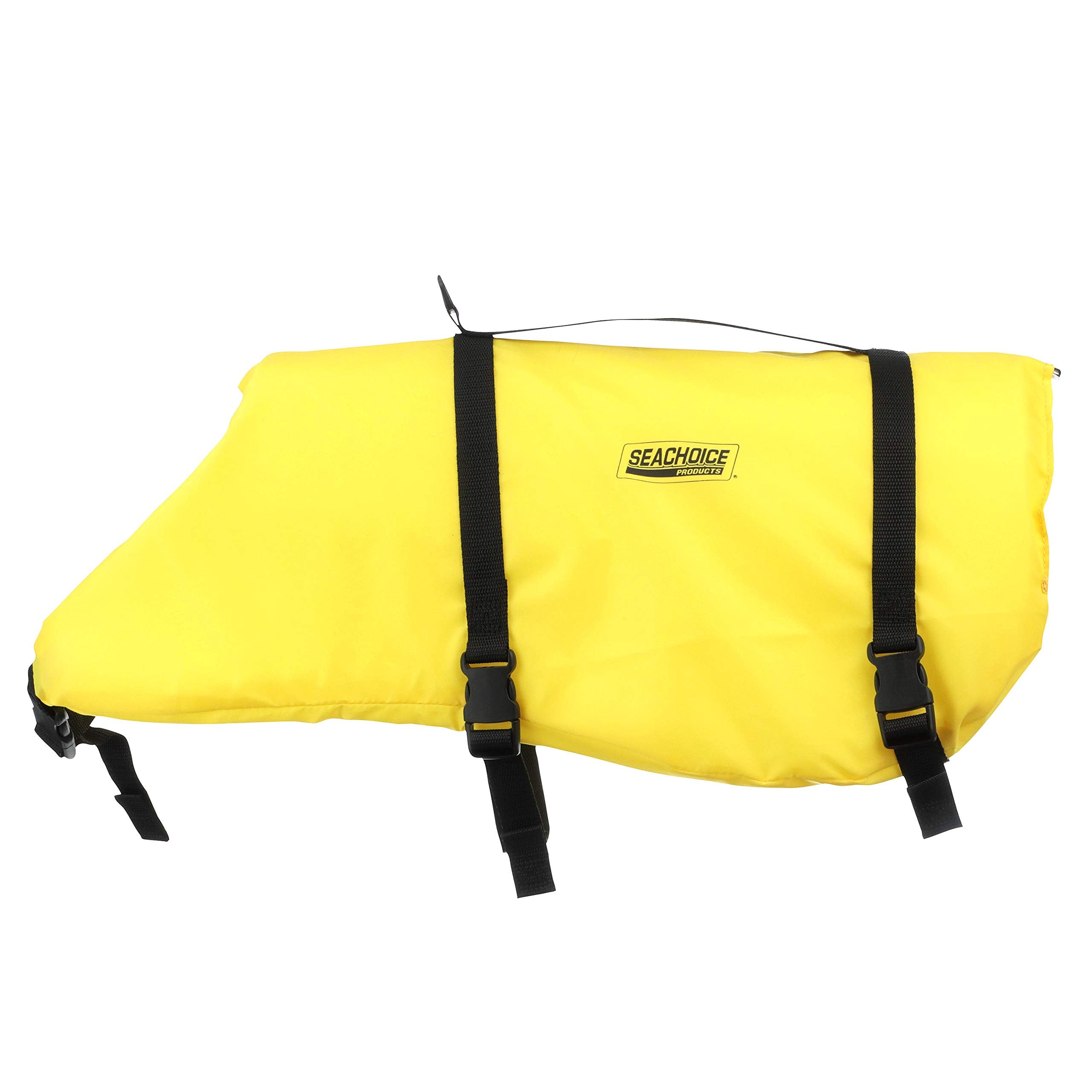 Seachoice Dog Life Vest, Adjustable Life Jacket For Dogs, W/Grab Handle, Yellow, Size Large, 50-90 Lbs.