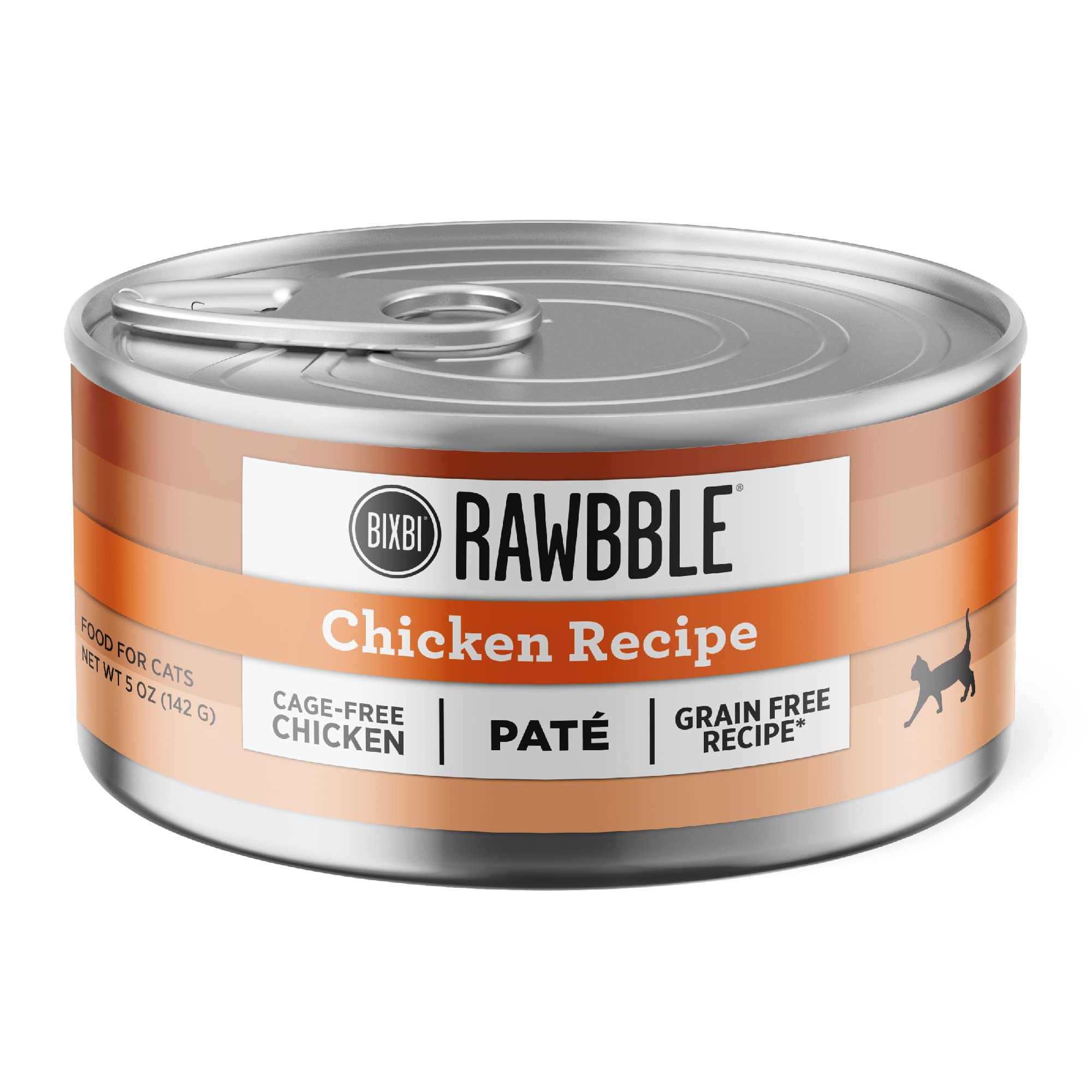 BIXBI Rawbble Chicken Pate Recipe Cans - Grain Free, Protein Rich Wet Cat Food - (5 Ounce Cans, Case of 24)