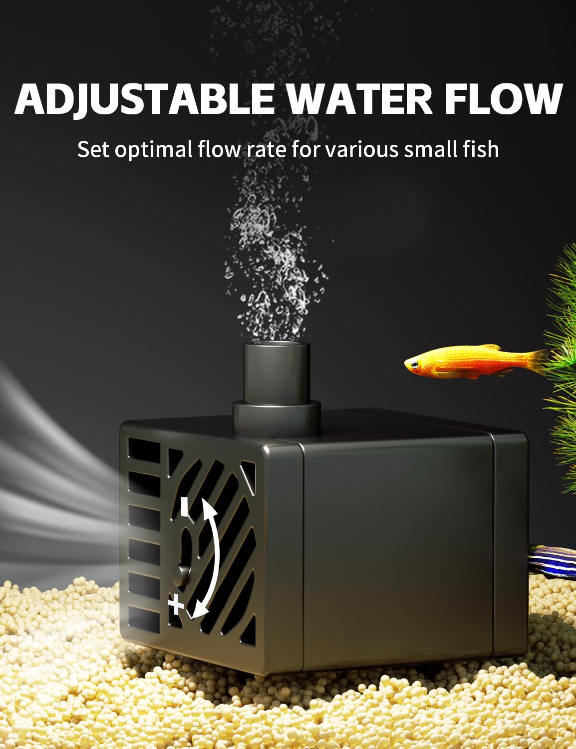 2.5 Gallon Fish Tank Small Aquarium Starter Kit With Hidden Filtration, 3 Color Light, Self Cleaning Nano Tank For Betta, Shrimp