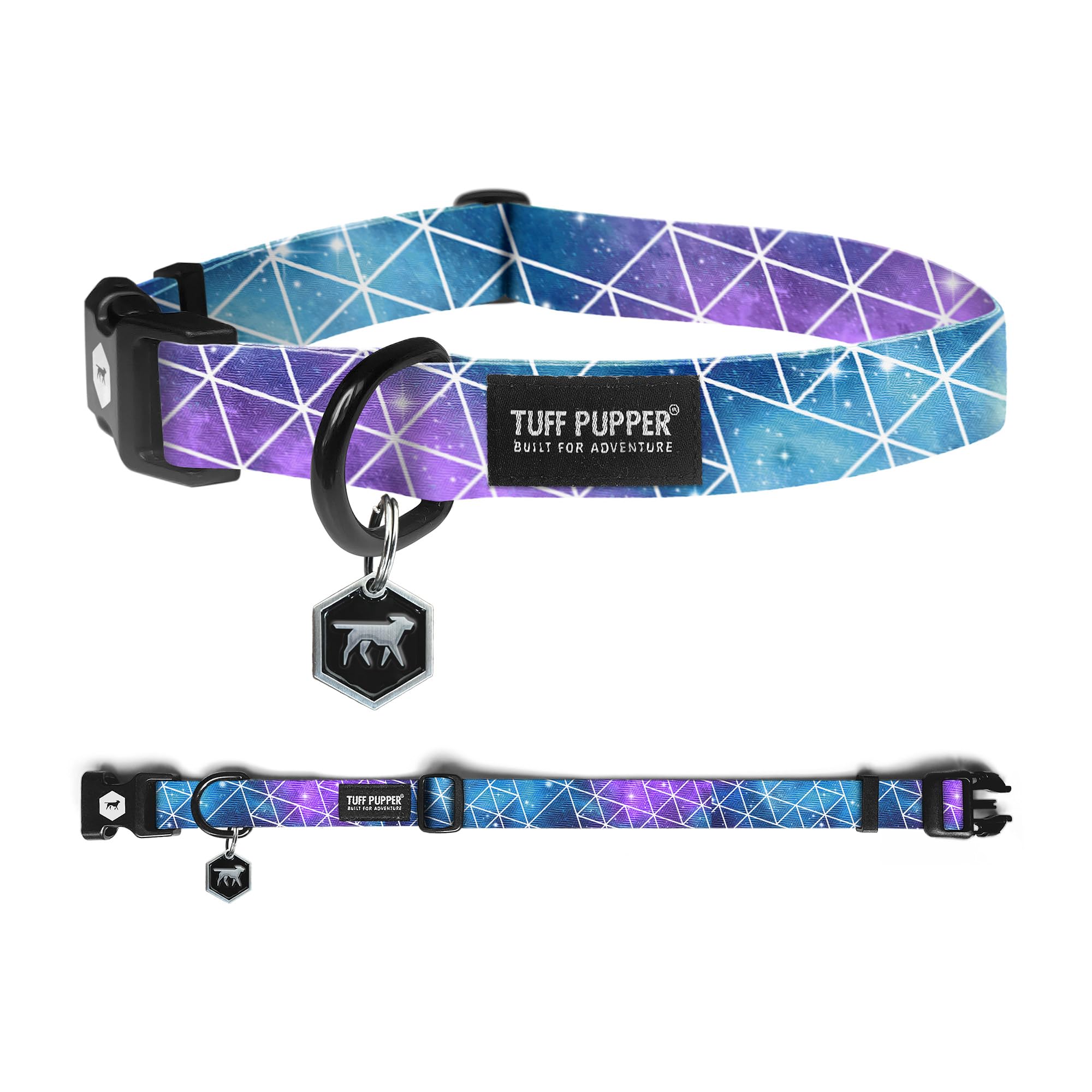 Tuff Pupper Premium Adjustable Dog Collar for Small Dogs, Stylish Pattern Collars Designed in USA, Quick Release Buckle, Superno
