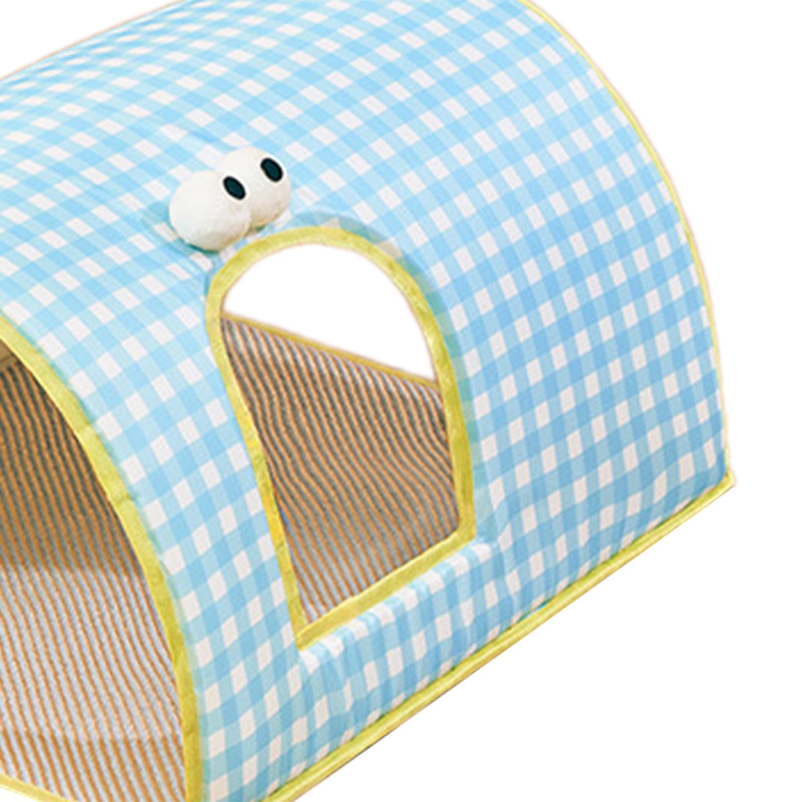 APIRILY Cat Bed Mat Foldable Easy Carry Exercising Nonslip Cat Tunnel Bed Cat Tunnel Blue | Pet Supplies | Dog Supplies | Beds