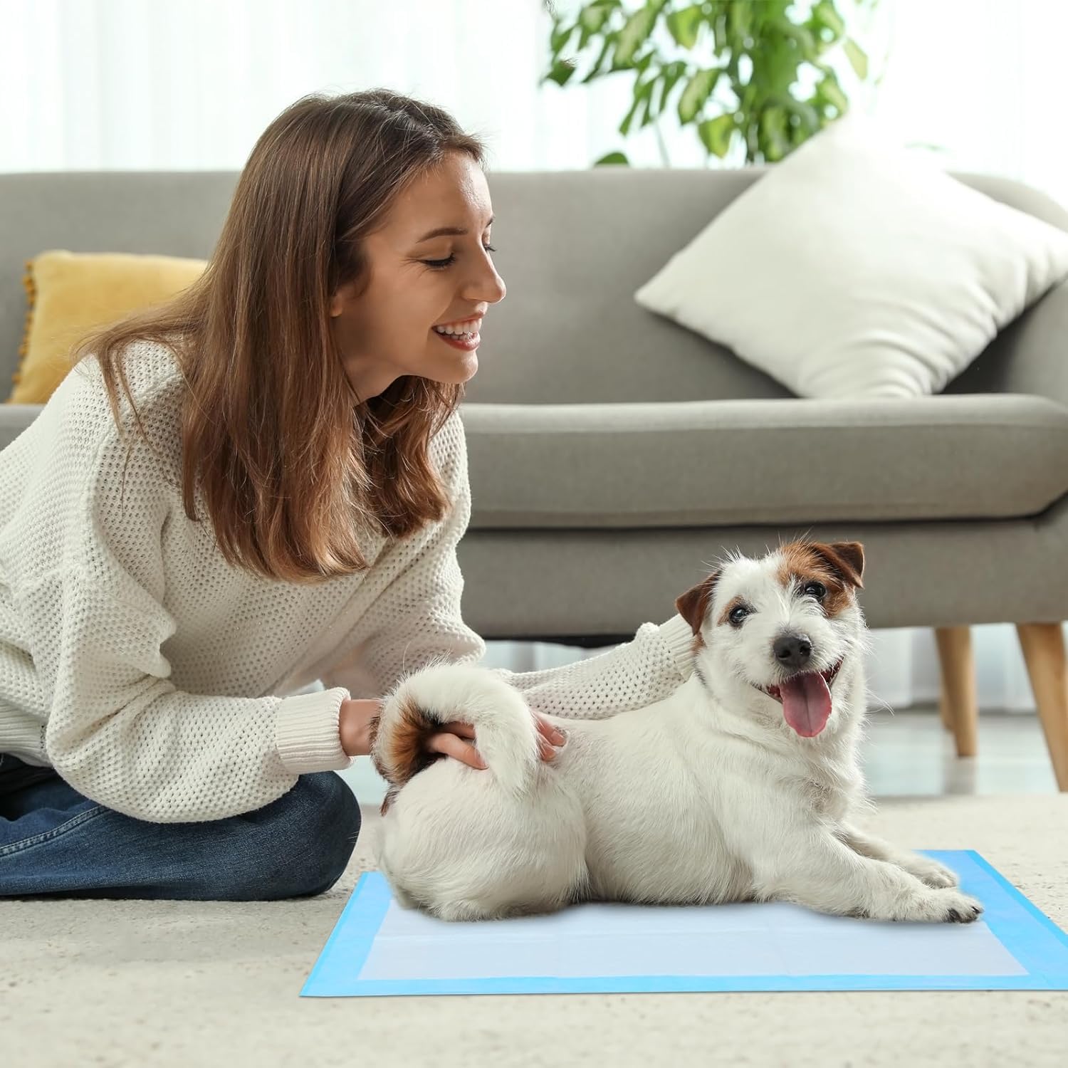 Super Absorbent Waterproof Dog and Puppy Pet Training Pad, Housebreaking Pet Pad, 200-Count Small-Size, 22x22, Blue