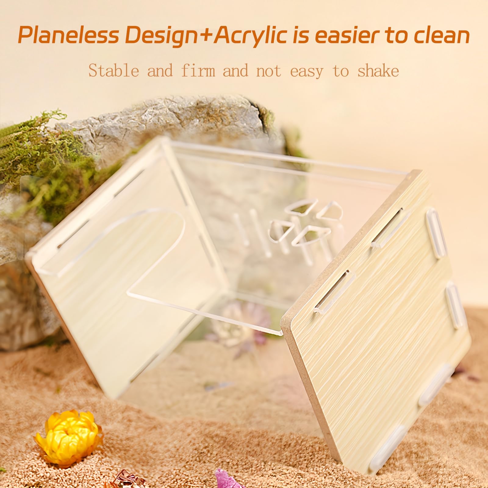 Hamiledyi Hamsters Hideout-Tunnel House Acrylic Panel for Clear Observation Hamster Hides Exploring Tunnel Toy for Syrian Dwarf