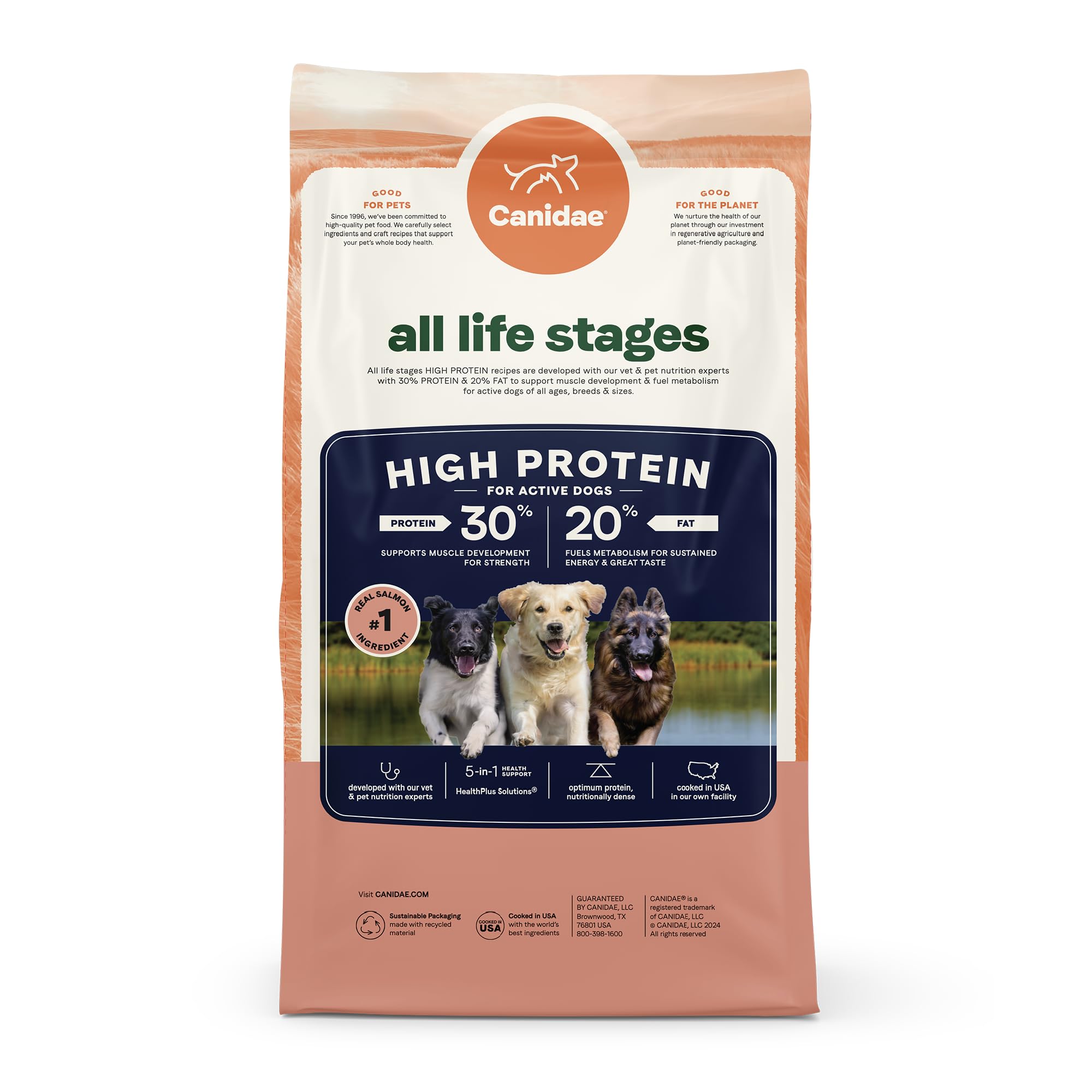 Canidae All Life Stages High Protein Dry Dog Food, Salmon & Ancient Grains Recipe, 4 lbs.