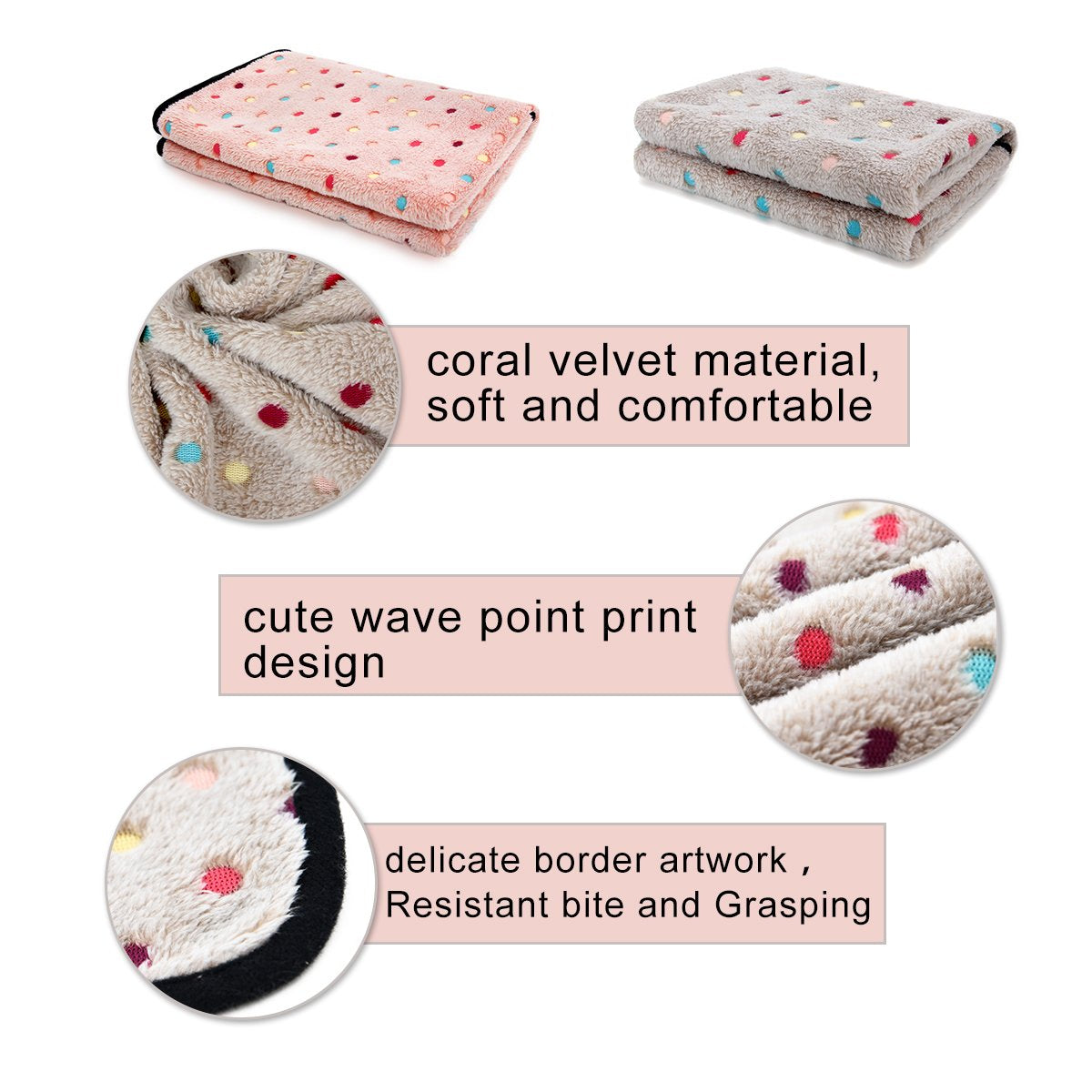 Pawz Road Dog Blanket Soft Fleece Pet Blanket Washable Cat Blanket For Couch Blanket Beige Medium