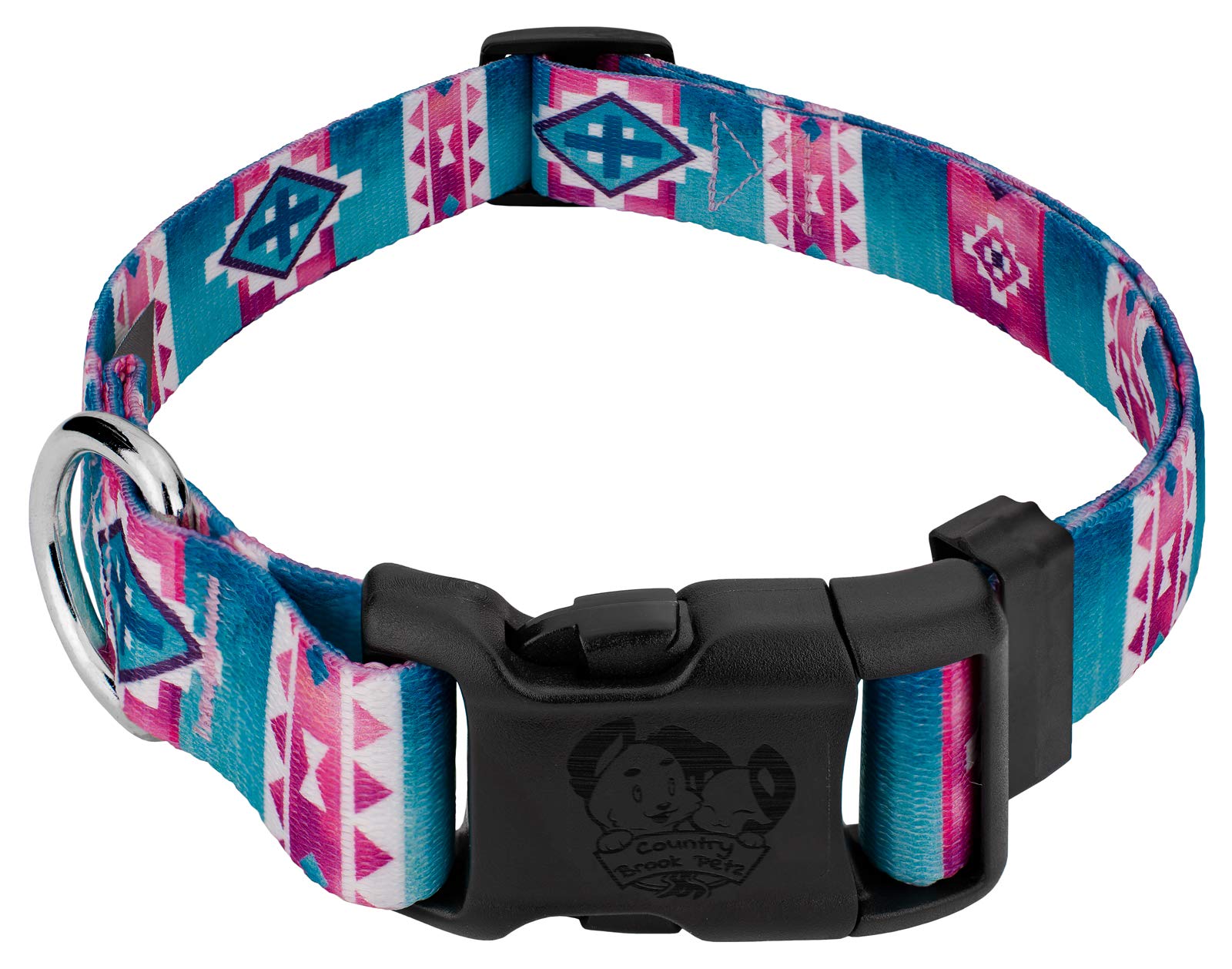 Country Brook Petz - Deluxe Albuquerque Dog Collar - Made In The U.S.A. - Country And Western Collection Featuring Rustic Design