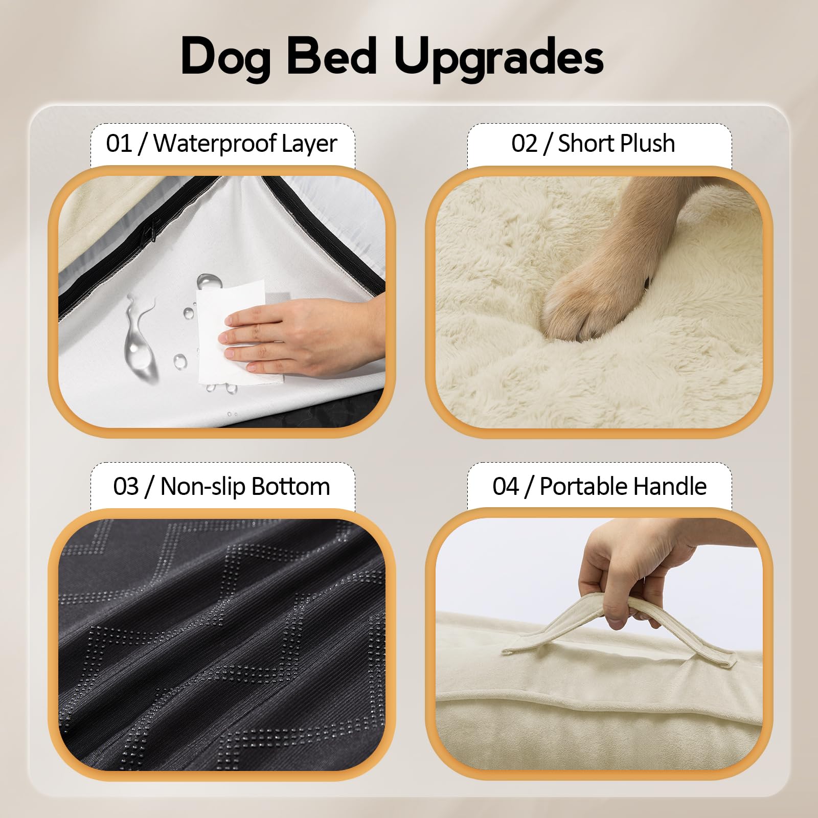 Mekiy Large Orthopedic Dog Bed With Sides Xxl Dog Beds With Removable Washable Cover Non-Slip Waterproof Pet Bed For Extra Large