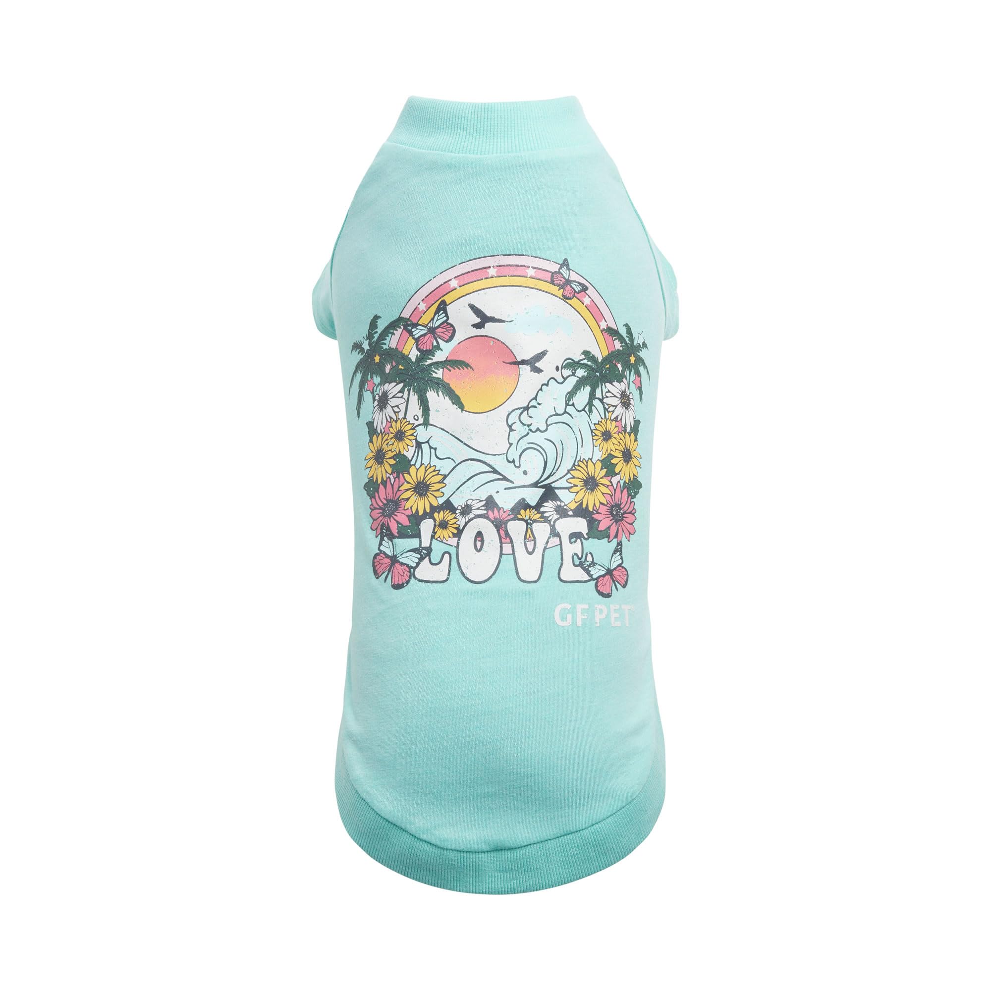 Gf Pet - Graphic Tee Dog T-Shirt (Heather Aqua, Small)