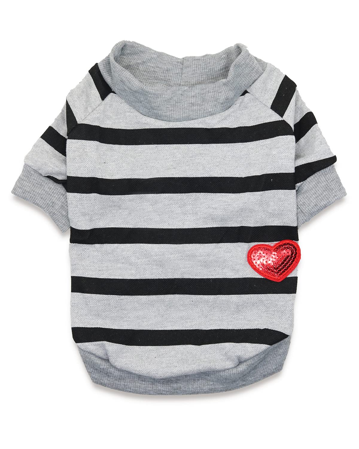 French Bulldog Clothes Striped Dog Clothes Medium Dogs T Shirts Boston Bulldog Sweatshirt, Large, Grey