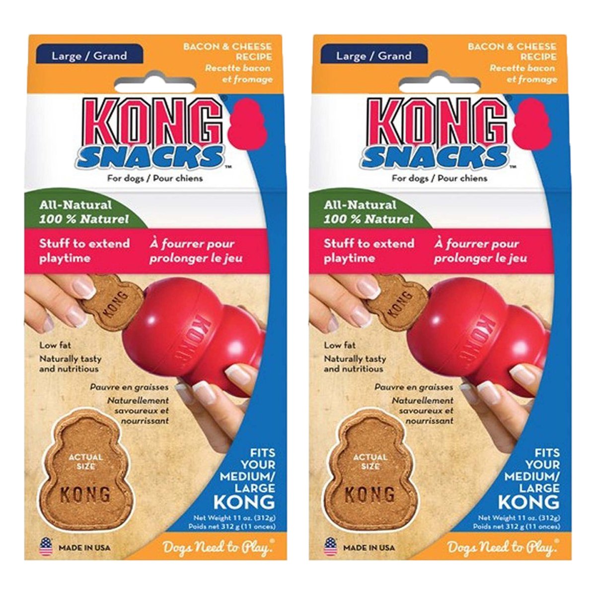 KONG Stuffn Bacon & Cheese Snacks Large