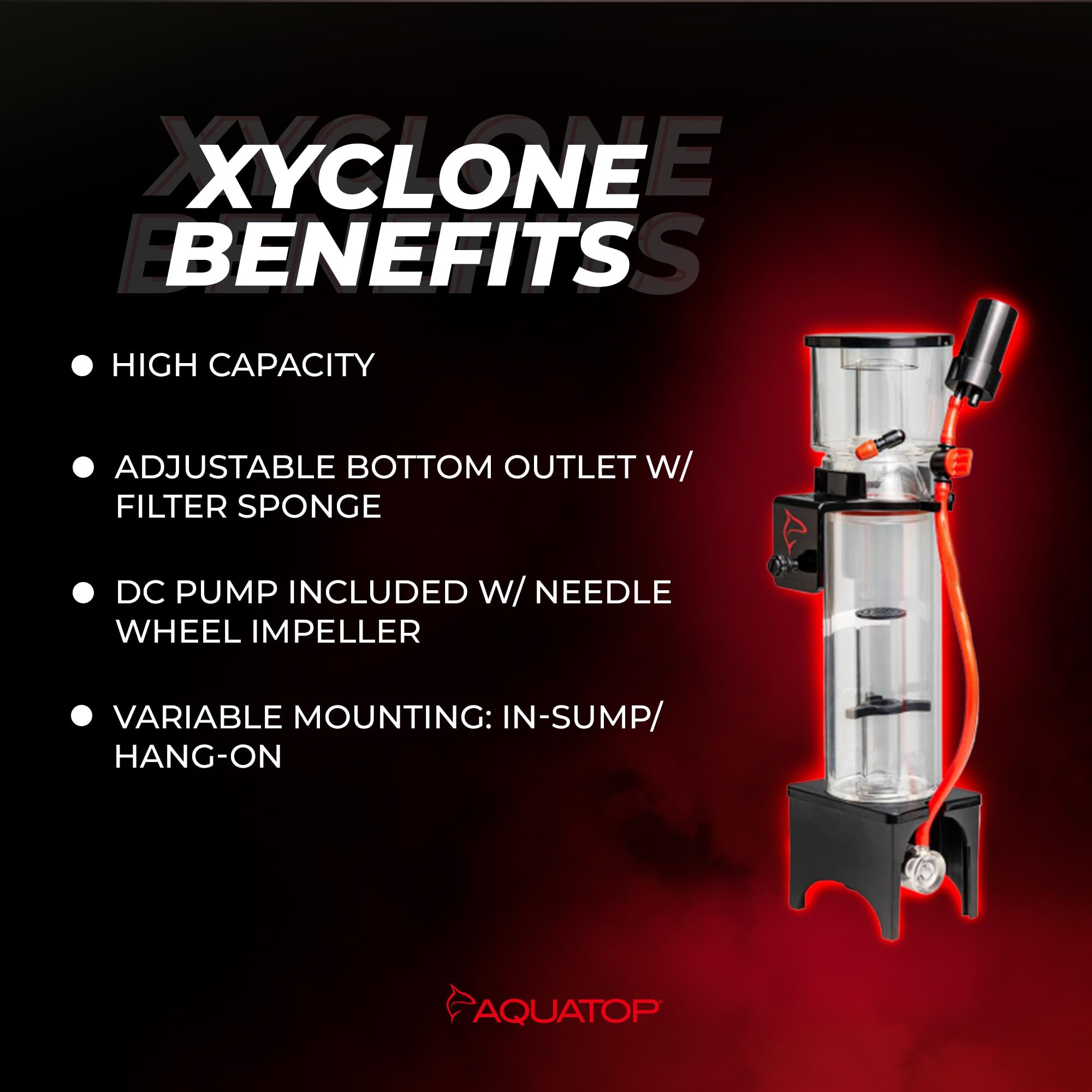 Aquatop Xyclone Mini Protein Skimmer For Saltwater Aquariums Up To 55-Gallons - Aquarium Surface Skimmer, Includes All Accessori