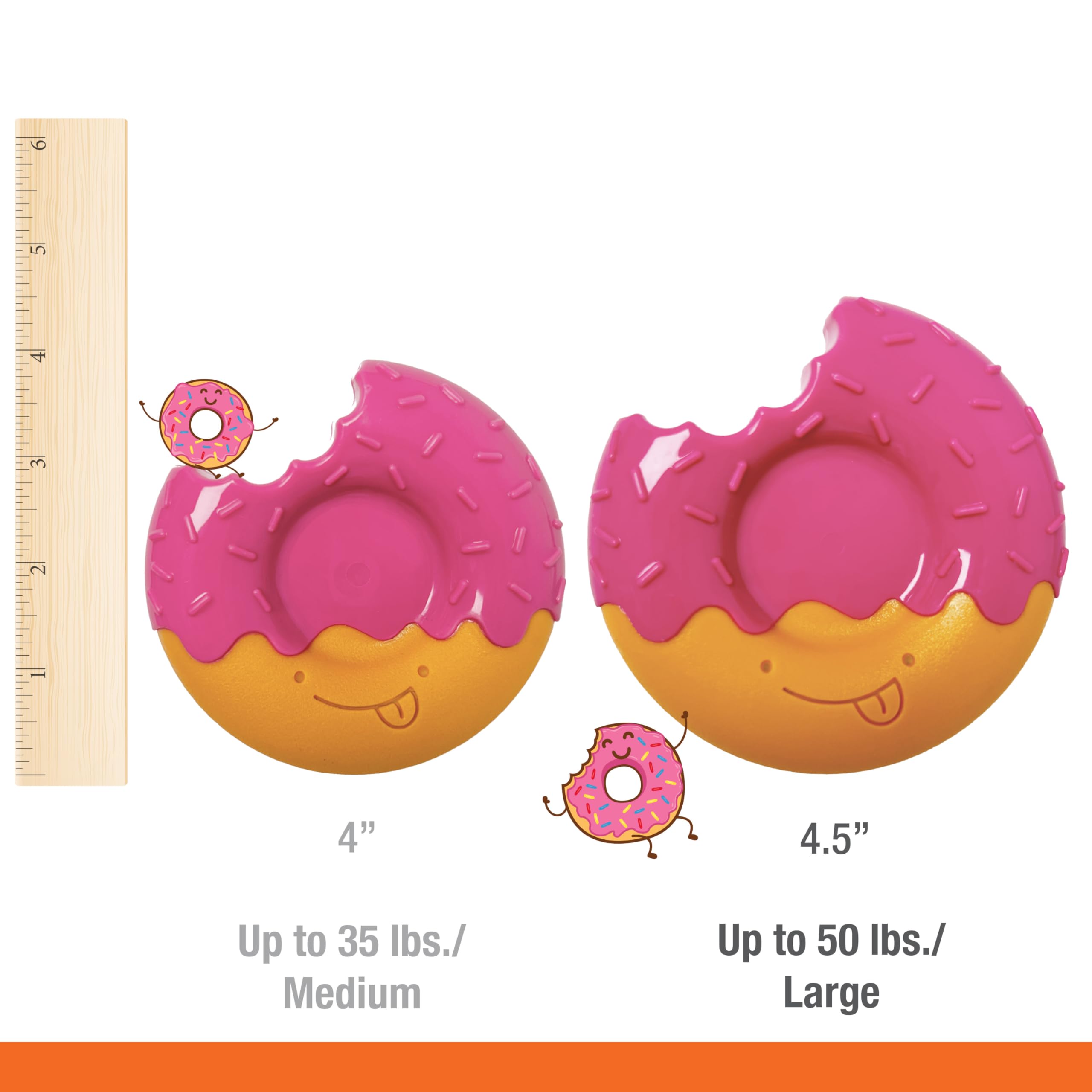 Nylabone Donut Power Chew Toy For Dogs, Dog Toys For Aggressive Chewers, Bacon Glazed Flavor, Large - Up To 50 Lbs, 1 Count