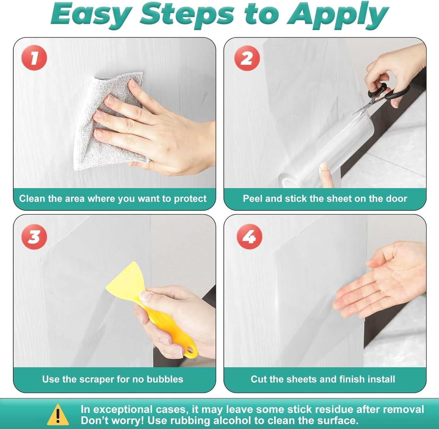 FTSTC Door Protector from Dog Scratching, Clear Heavy Duty Flexible Door Claw Shield, Anti-Scratch Guard for Furniture, Window,
