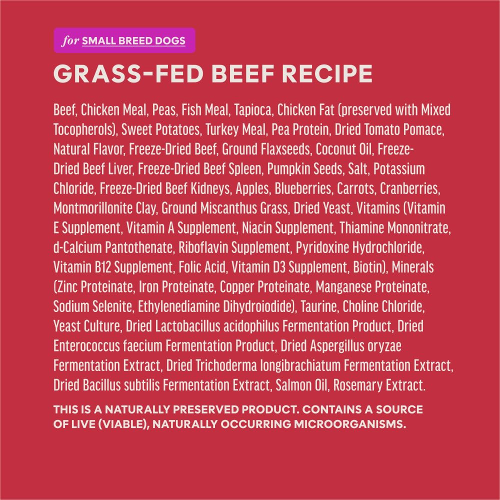 Instinct Raw Boost Small Breed, Natural Dry Dog Food with Freeze Dried Pieces, High Protein, Grain Free Recipe - Real Beef, 3.5
