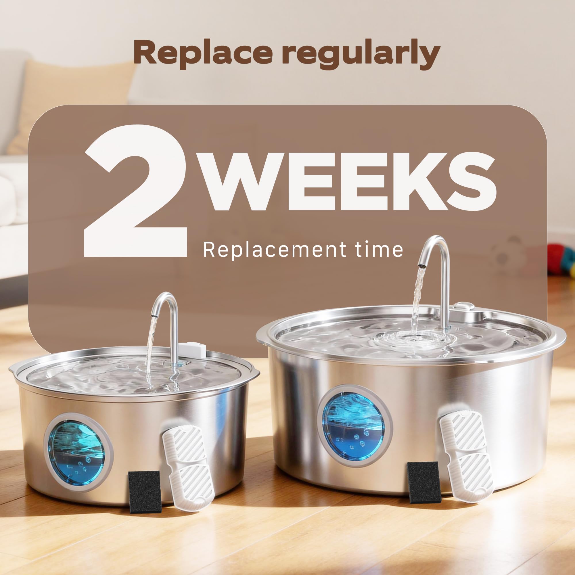 Grookpet Dog Water Fountain Filters: 12 Dog Fountain Filters - Pet Water Fountain Filters Replacement - Including 6 Filters + 6